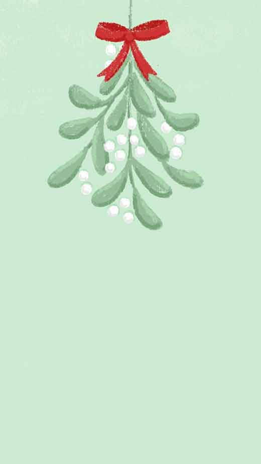 Simpleng Mistletoe ng Pasko Wallpaper
