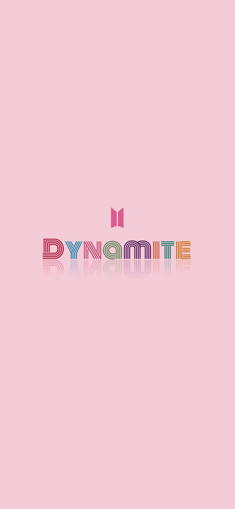 Simpleng Pink na Logo ng BTS Dynamite Wallpaper
