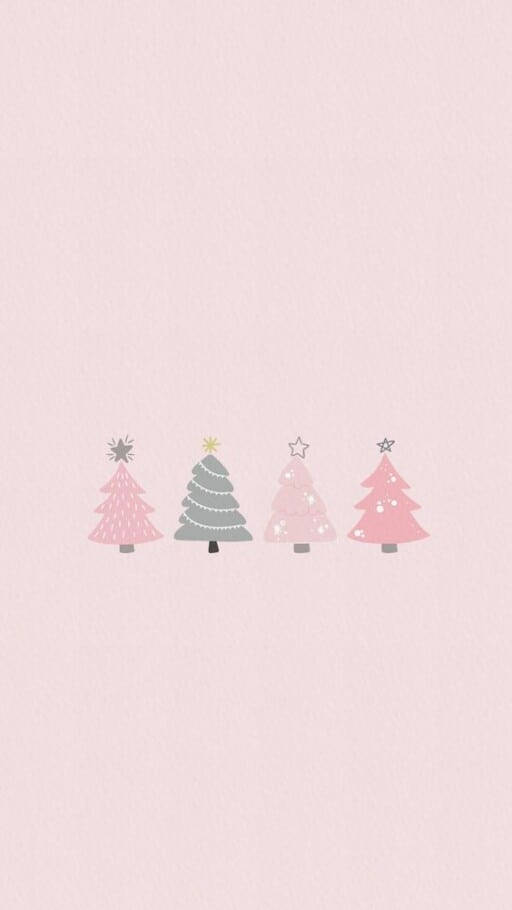Simpleng Puno ng Paskong Pastel Wallpaper