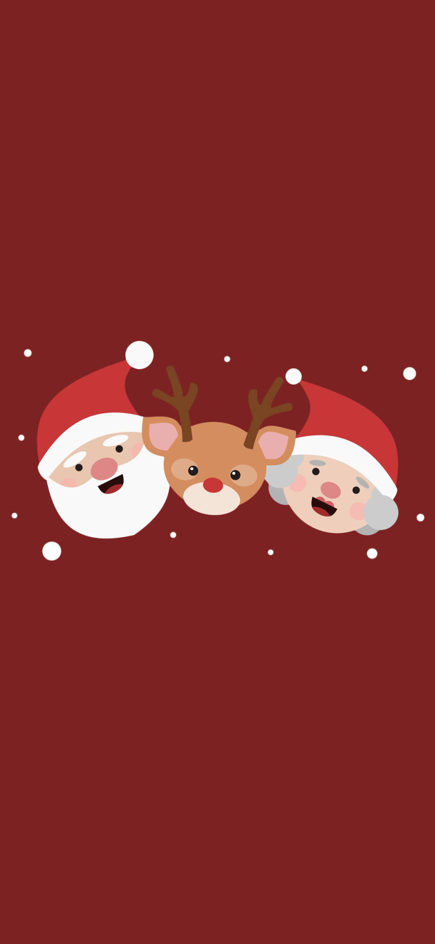 Simpleng Reindeer at Santa Claus para sa Pasko Wallpaper