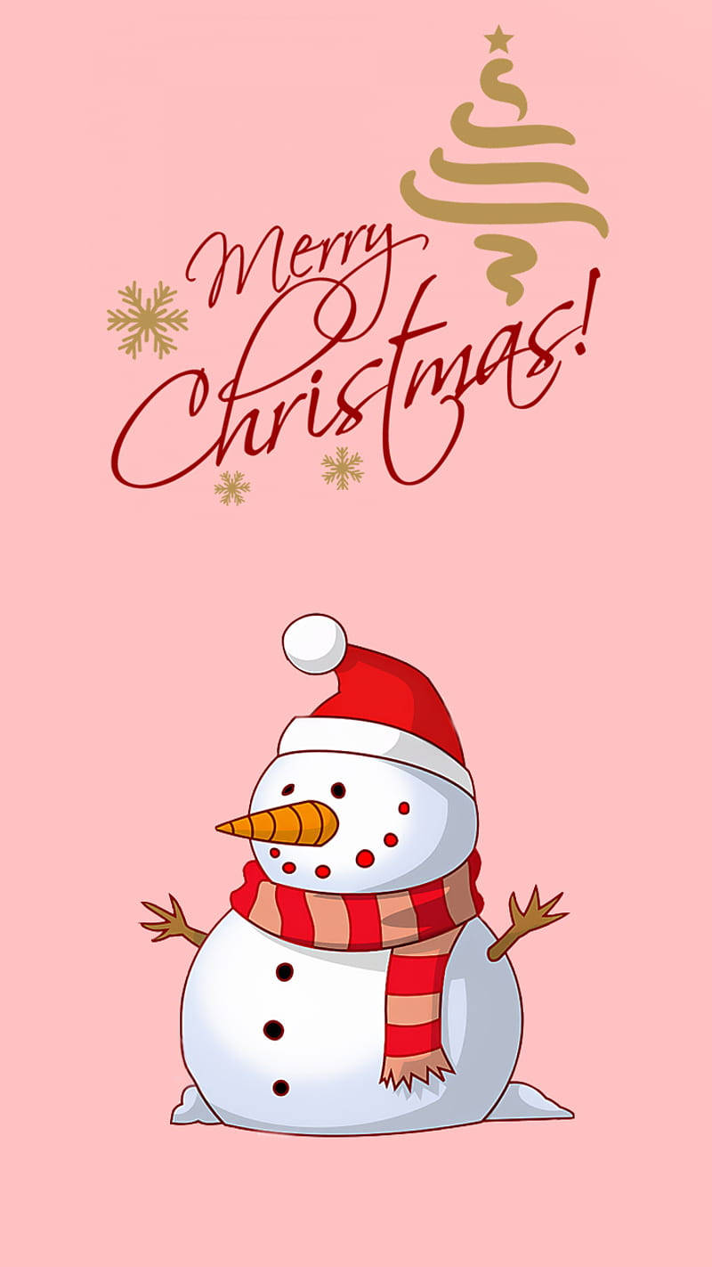 Simpleng Snowman ng Pasko Wallpaper