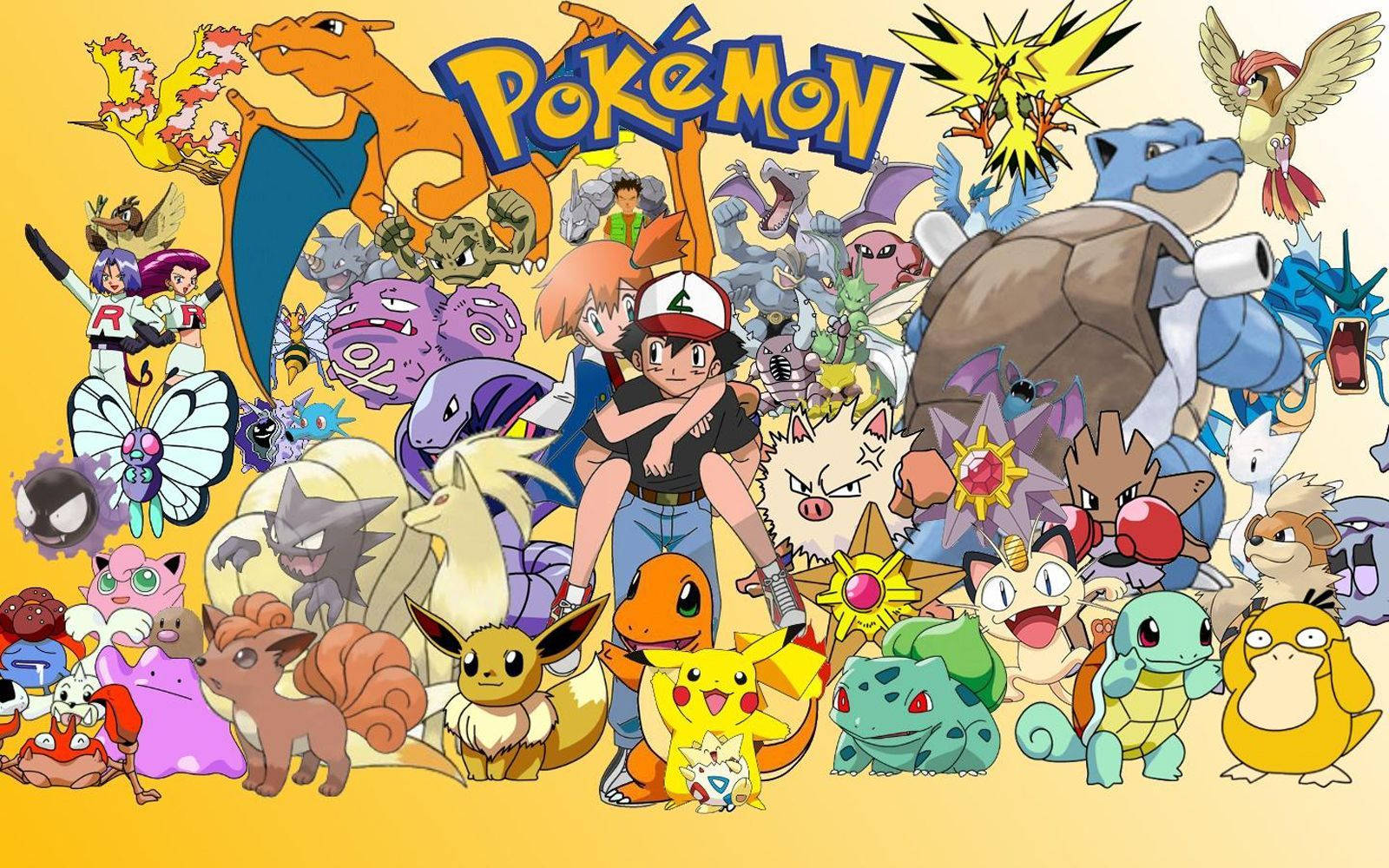 Sina Ash Ketchum at Misty ay naglalakbay sa mundo ng Pokemon Wallpaper