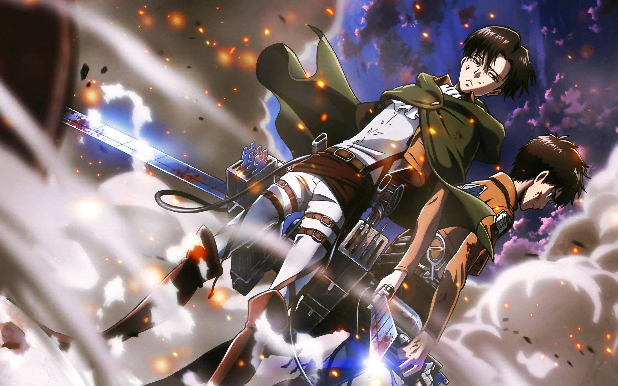 Sina Levi at Eren sa Huling Laban Wallpaper