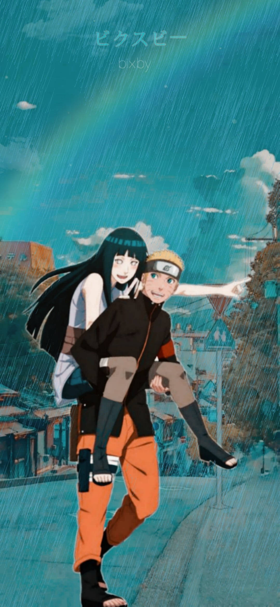Sina Naruto at Hinata - Aesthetic na Anime Couple Wallpaper