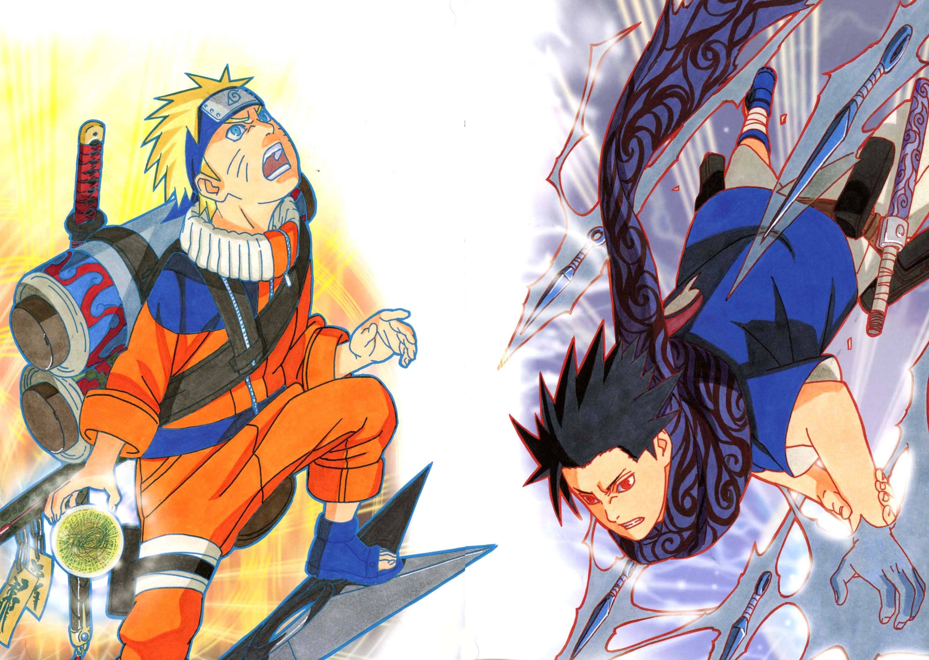 Sina Naruto at Sasuke, dalawa sa maalamat na Japanese Manga characters Wallpaper