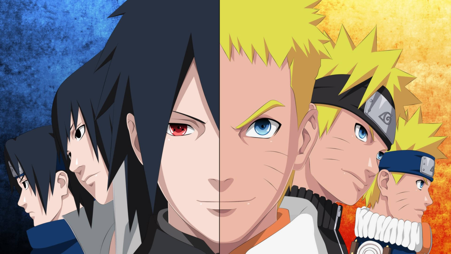 Sina Naruto at Sasuke sa kanilang mga Sage Mode transformation Wallpaper