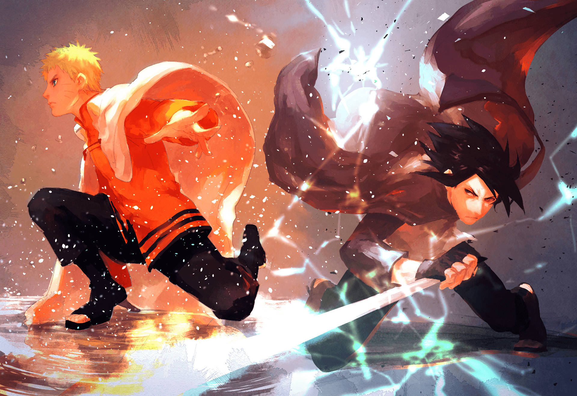 Sinaunang Naruto at Sasuke Duo Wallpaper