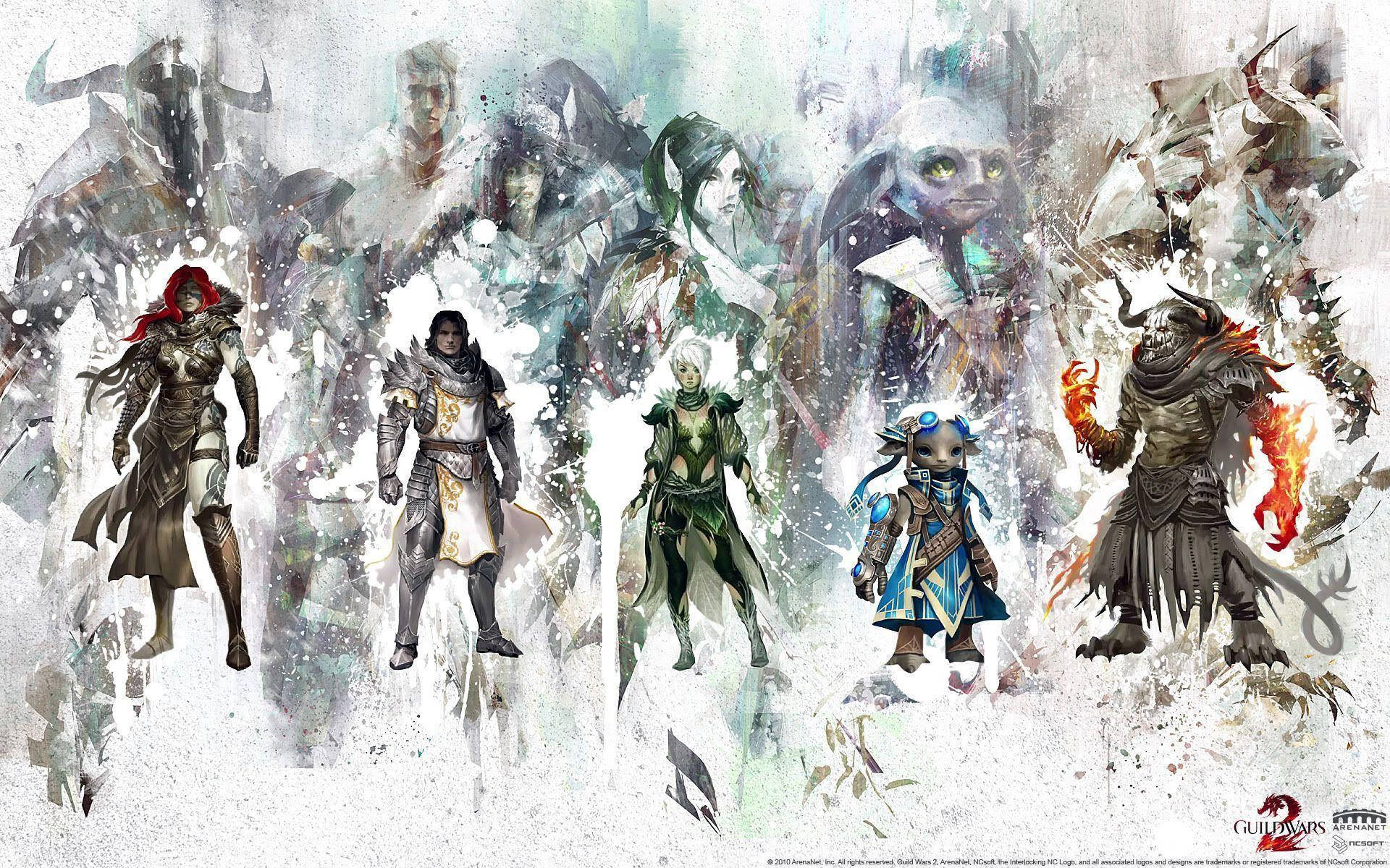 Sining Abstrak ng Guild Wars 2 Wallpaper