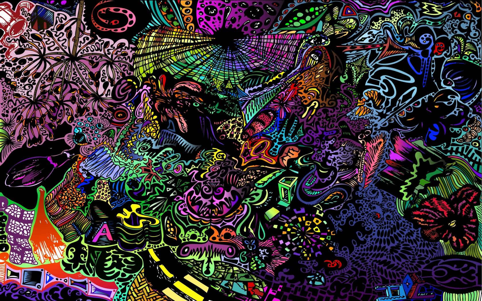 Sining Abstrak na Psychedelic na Wallpaper