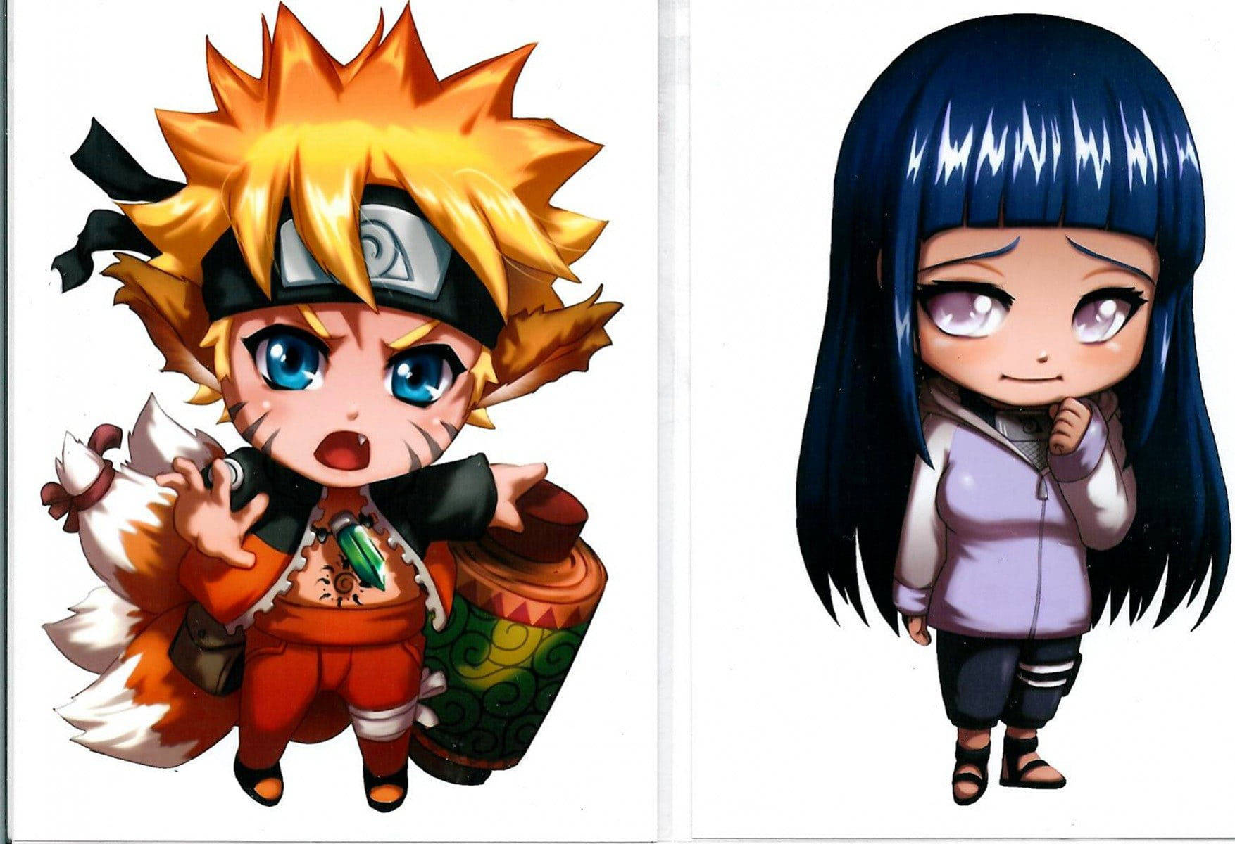 Sining Digital ng Cute na Naruto at Hinata Wallpaper