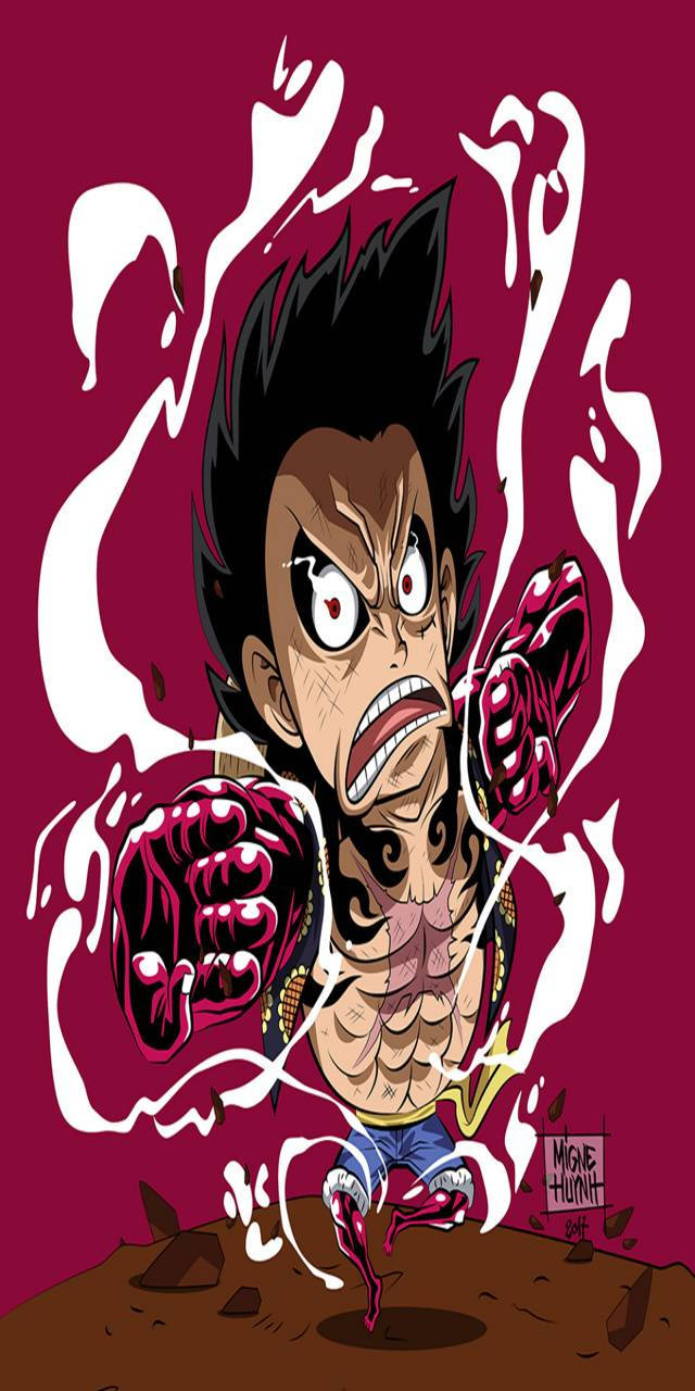 Sining Luffy Gear 4 na Baluktot Wallpaper