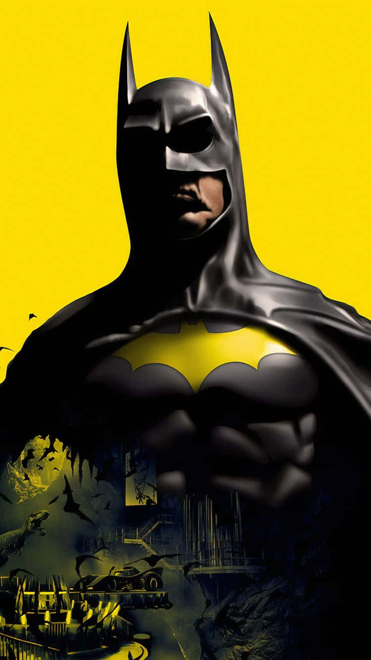 Sining na Digital ng Batman Aesthetic sa Dilaw Wallpaper