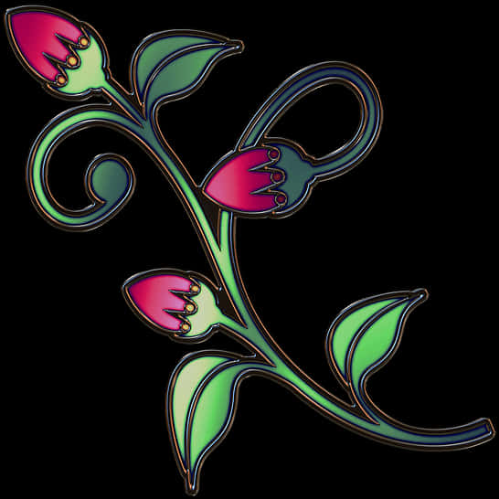 Sining na Disenyong Bulaklak na May Estilo Wallpaper
