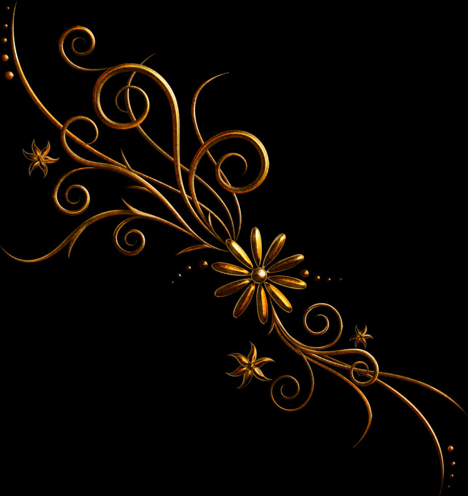 Sining na Gintong Bulaklak Wallpaper