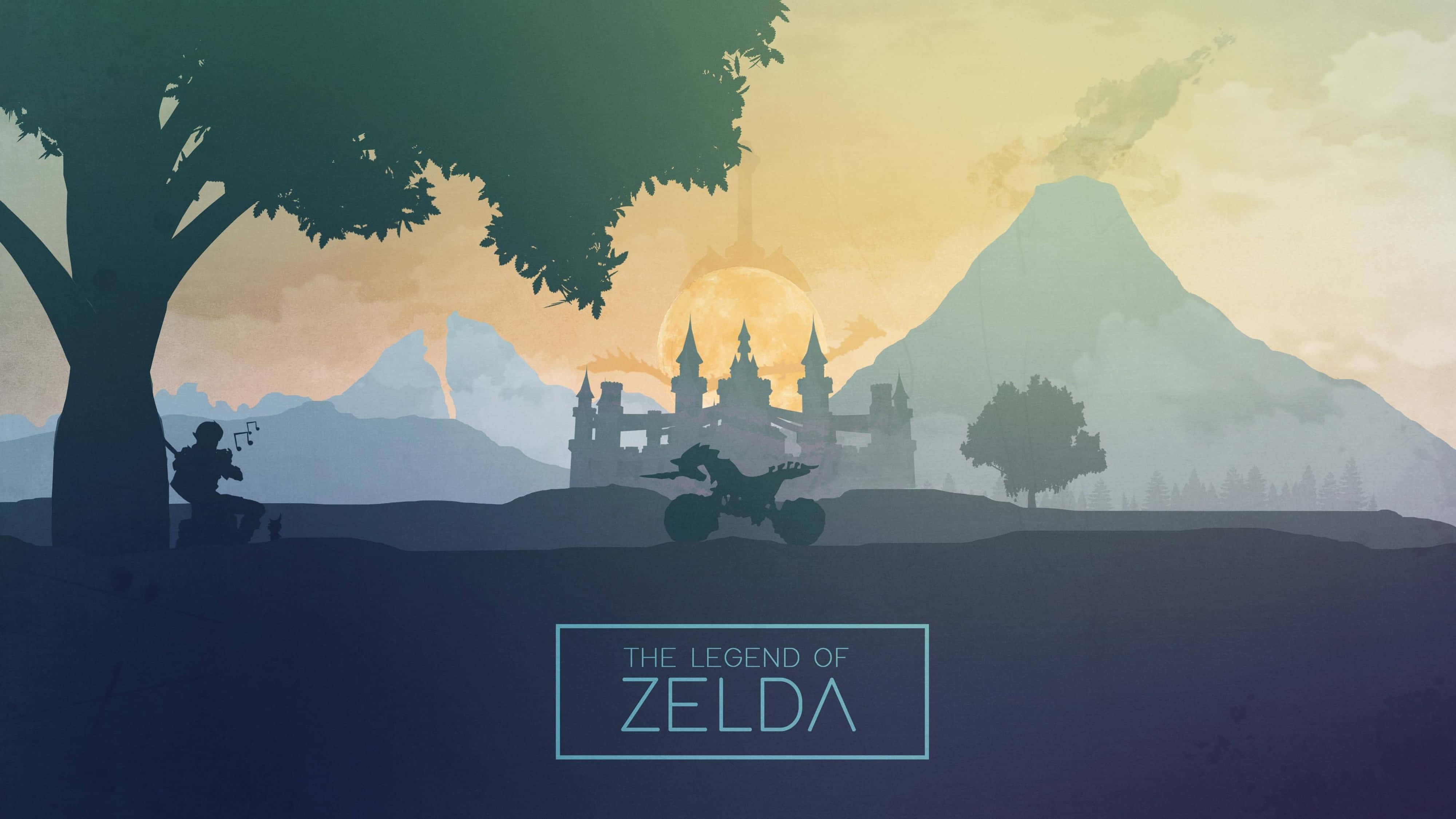 Sining na Layered ng Zelda Breath Of The Wild sa 4K Wallpaper