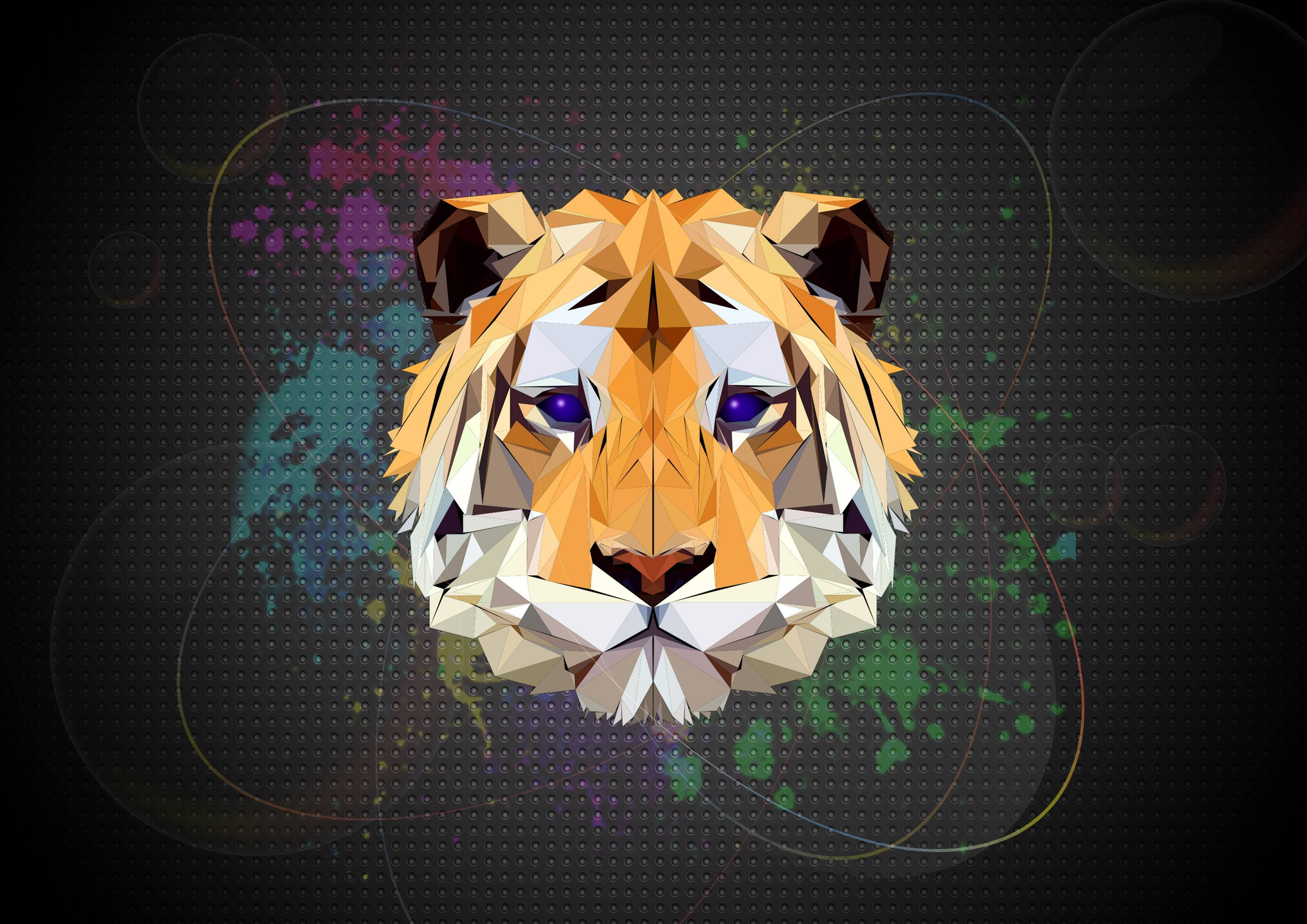 Sining na Low Poly na Tigre Wallpaper