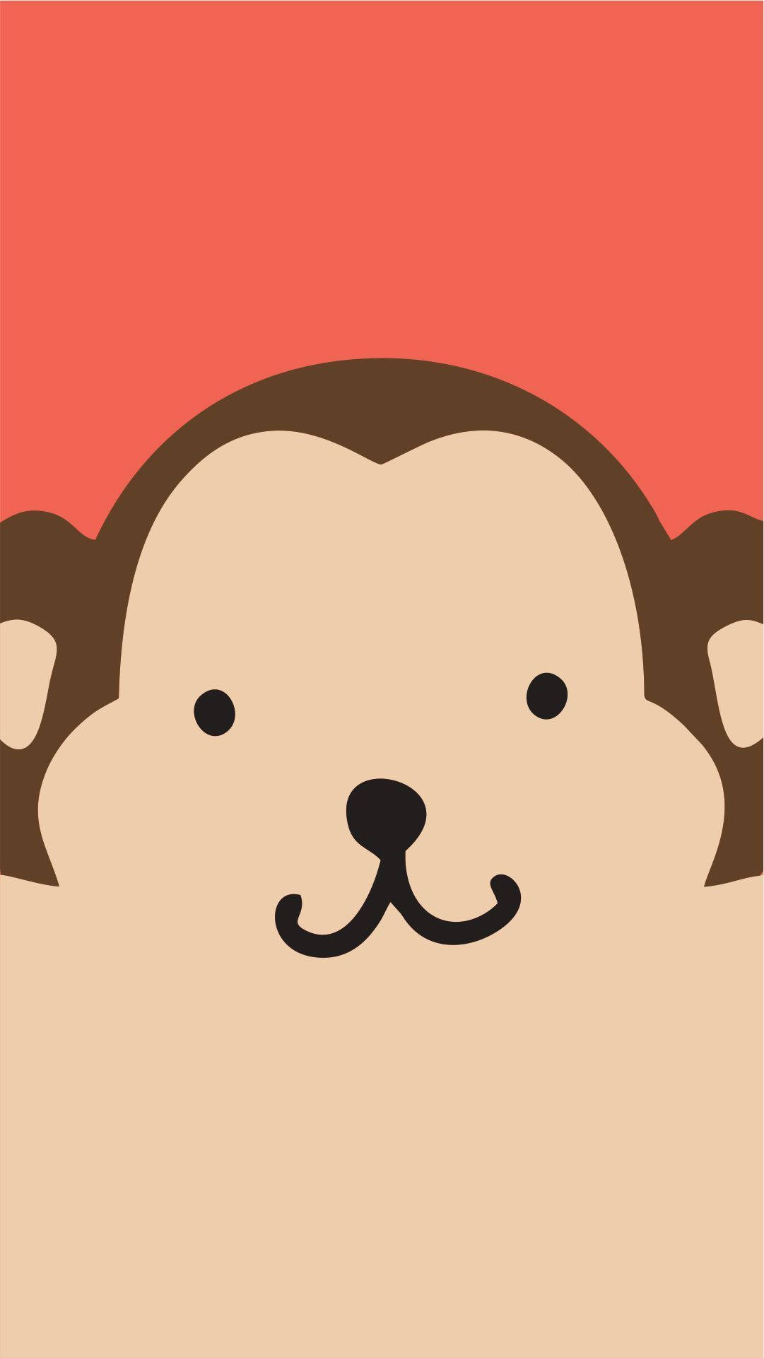 Sining na Minimalist ng Mukha ng Unggoy Wallpaper