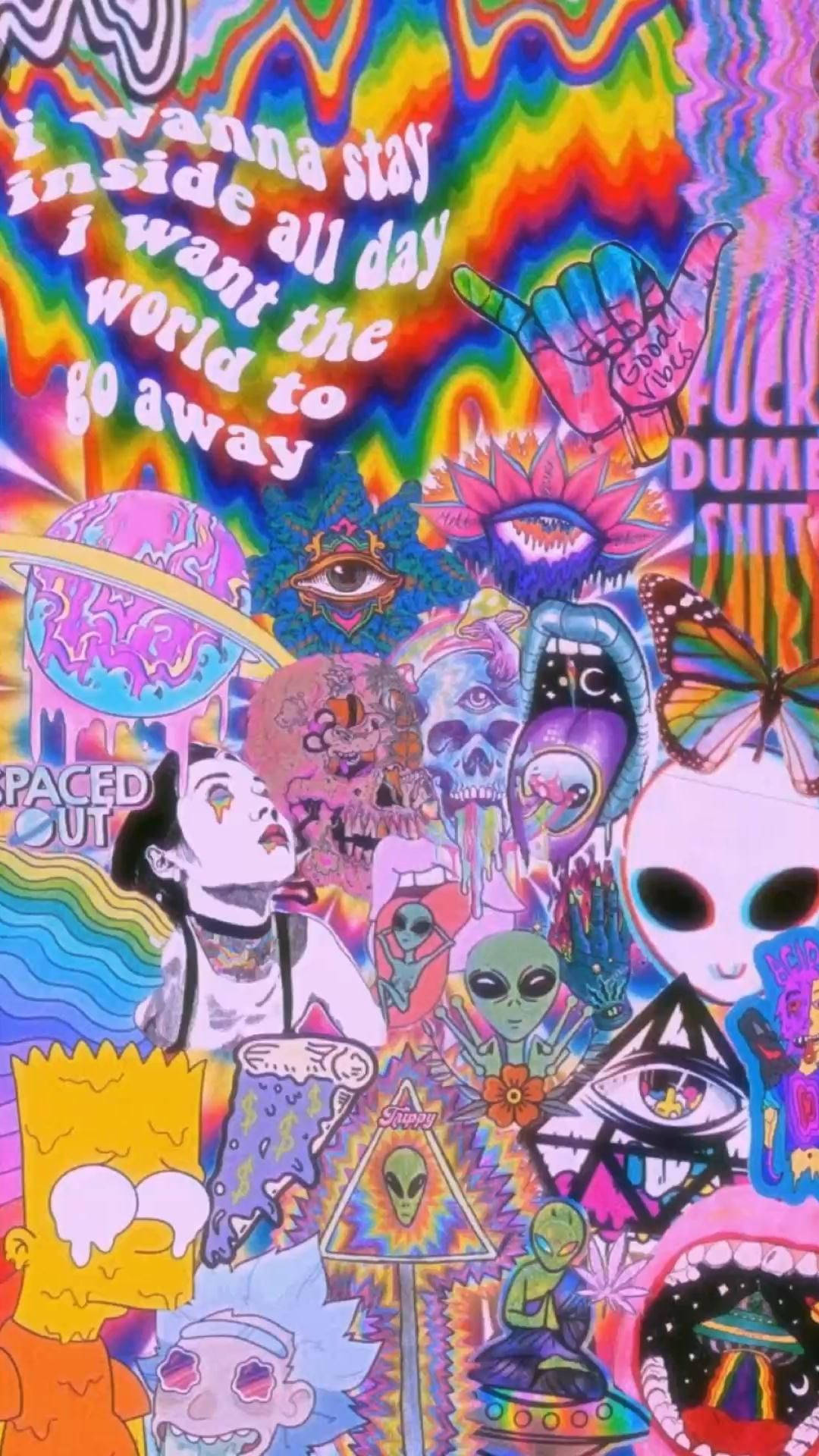 Sining na Trippy Collage Wallpaper