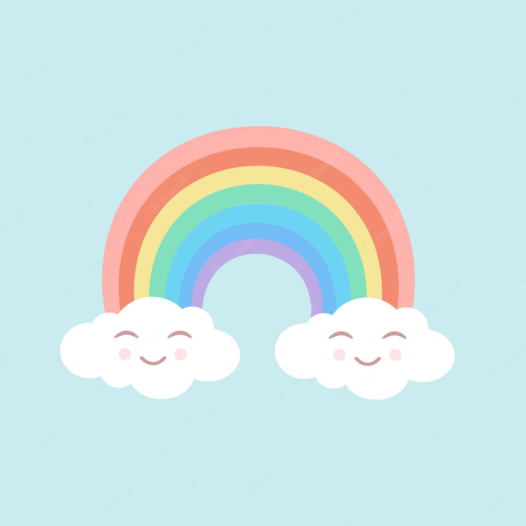 Sining na Vector ng Pastel na Bahaghari Wallpaper