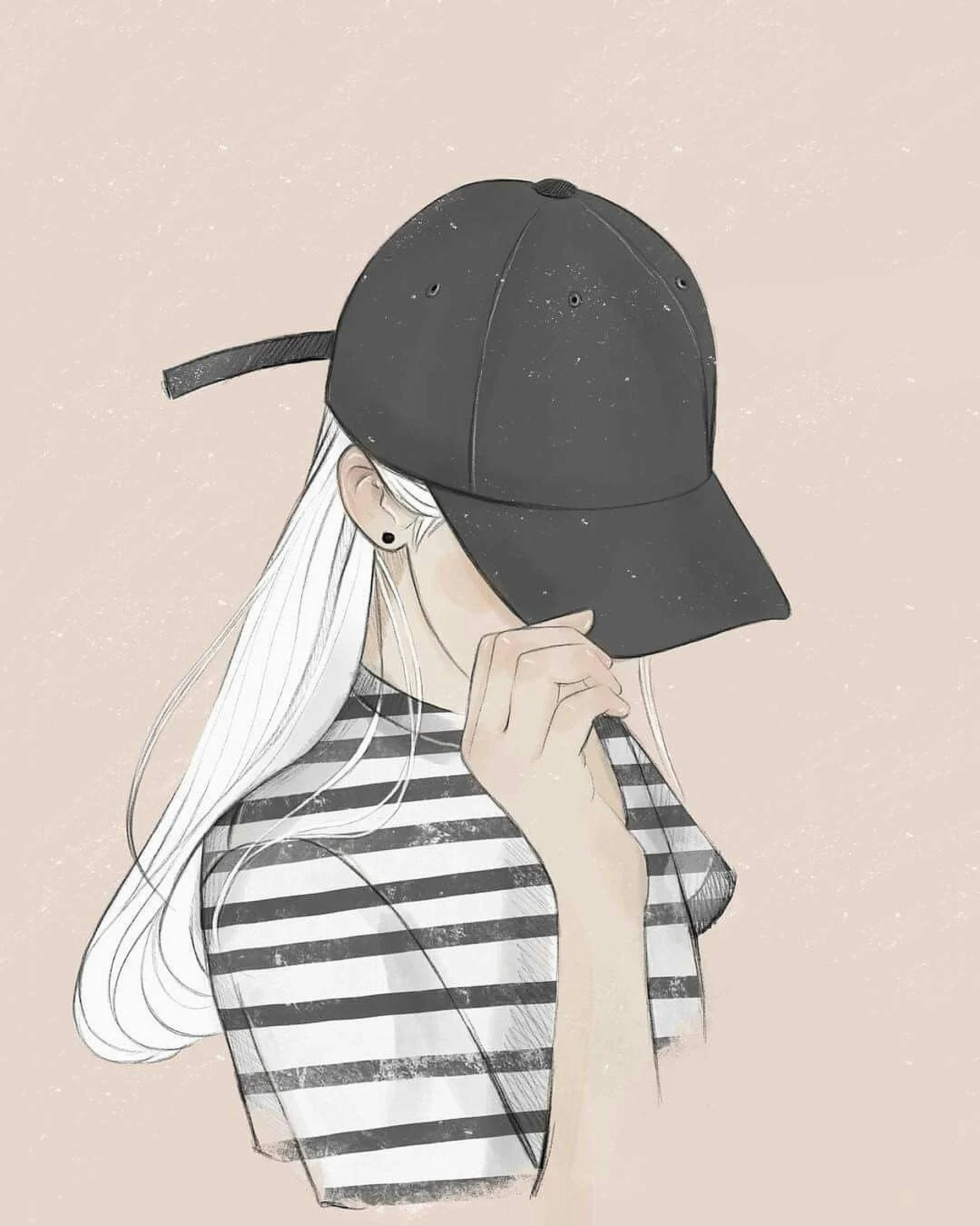Sining na Vector ng Aesthetic na Babae Wallpaper
