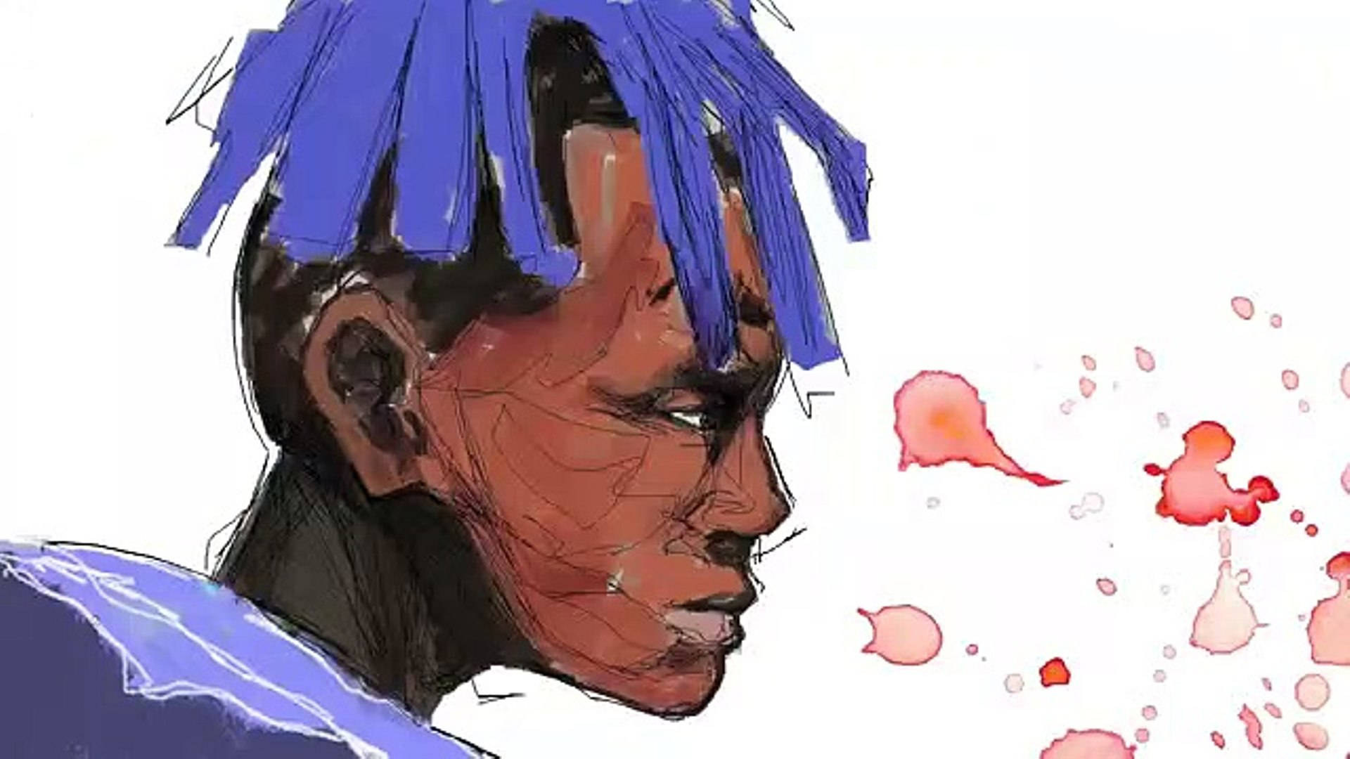 Sining na Watercolor Anime ni Xxxtentacion Wallpaper