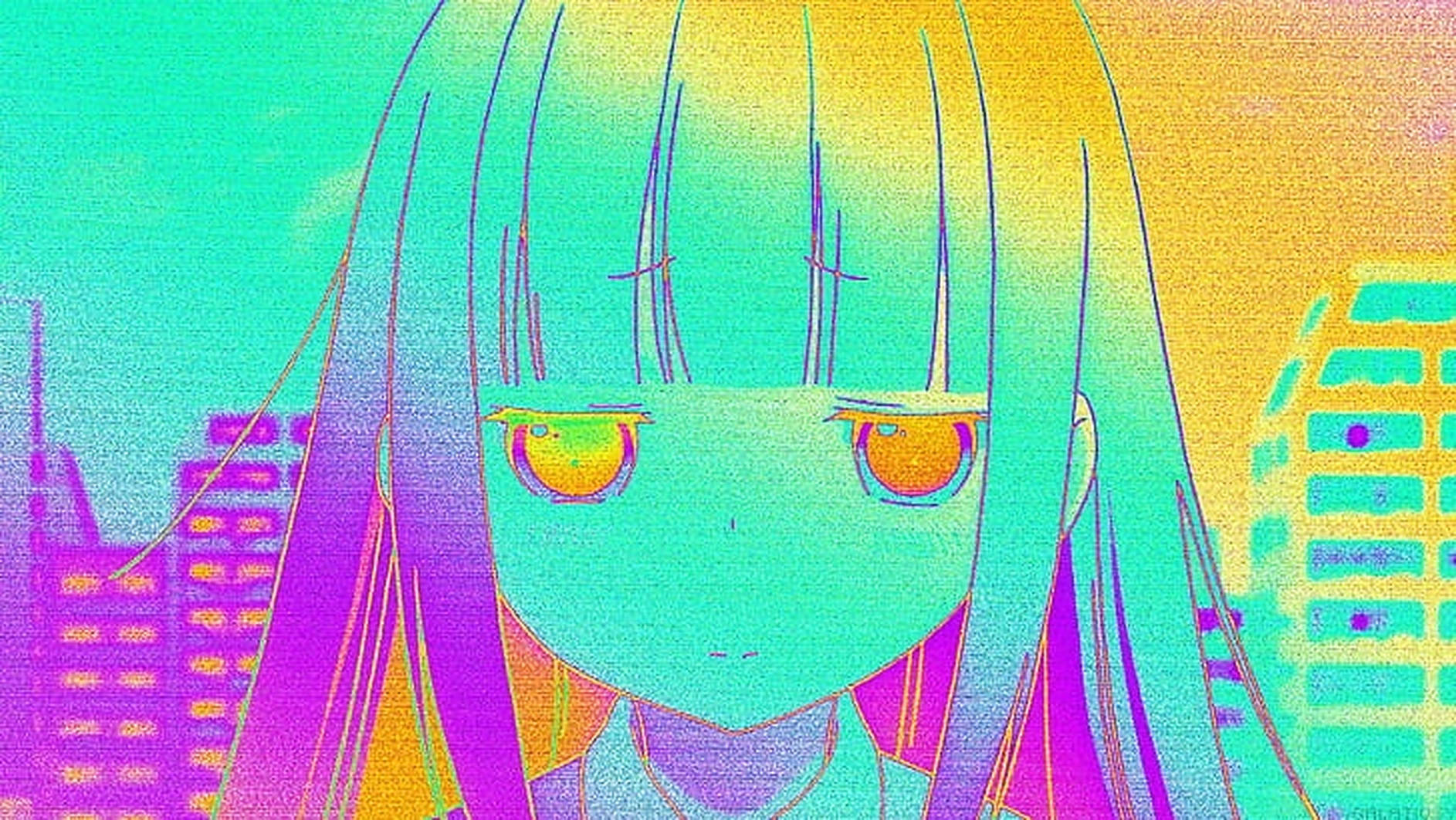 Sining ng Aesthetic na Anime na Babae Wallpaper