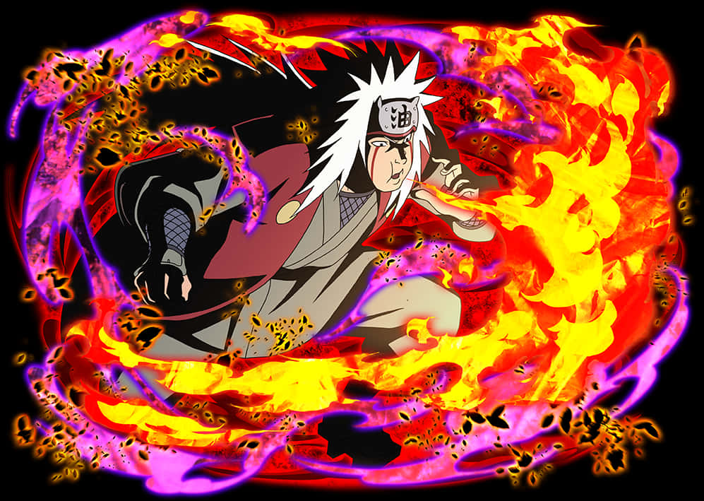 Sining ng Anime na Jiraiya Fire Technique Wallpaper