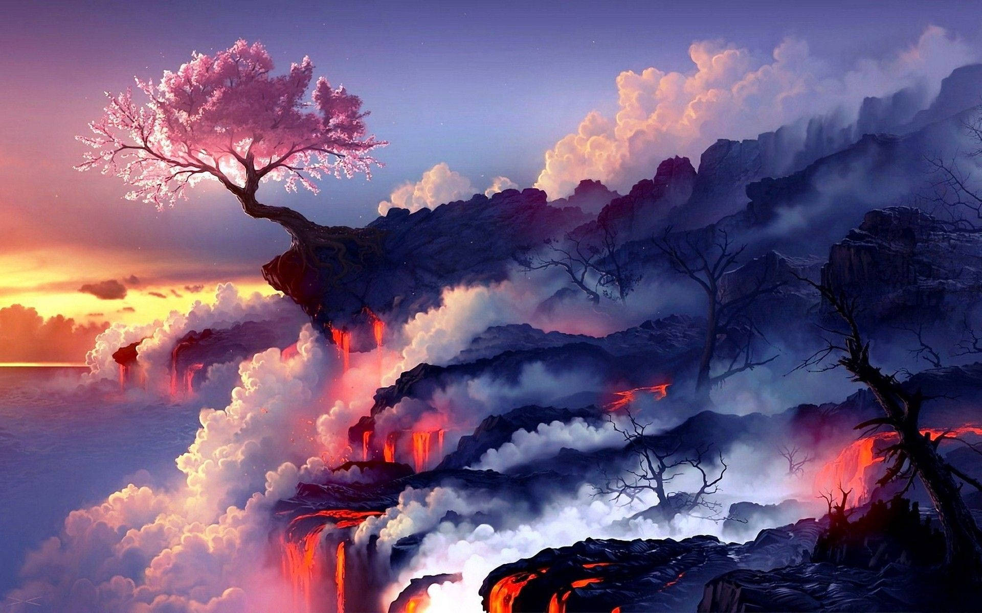 Sining ng Anime ng Sakura Wallpaper