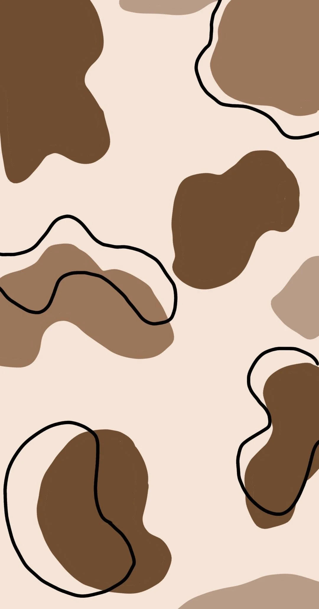 Sining ng Baka na Aesthetic na Beige Brown Wallpaper