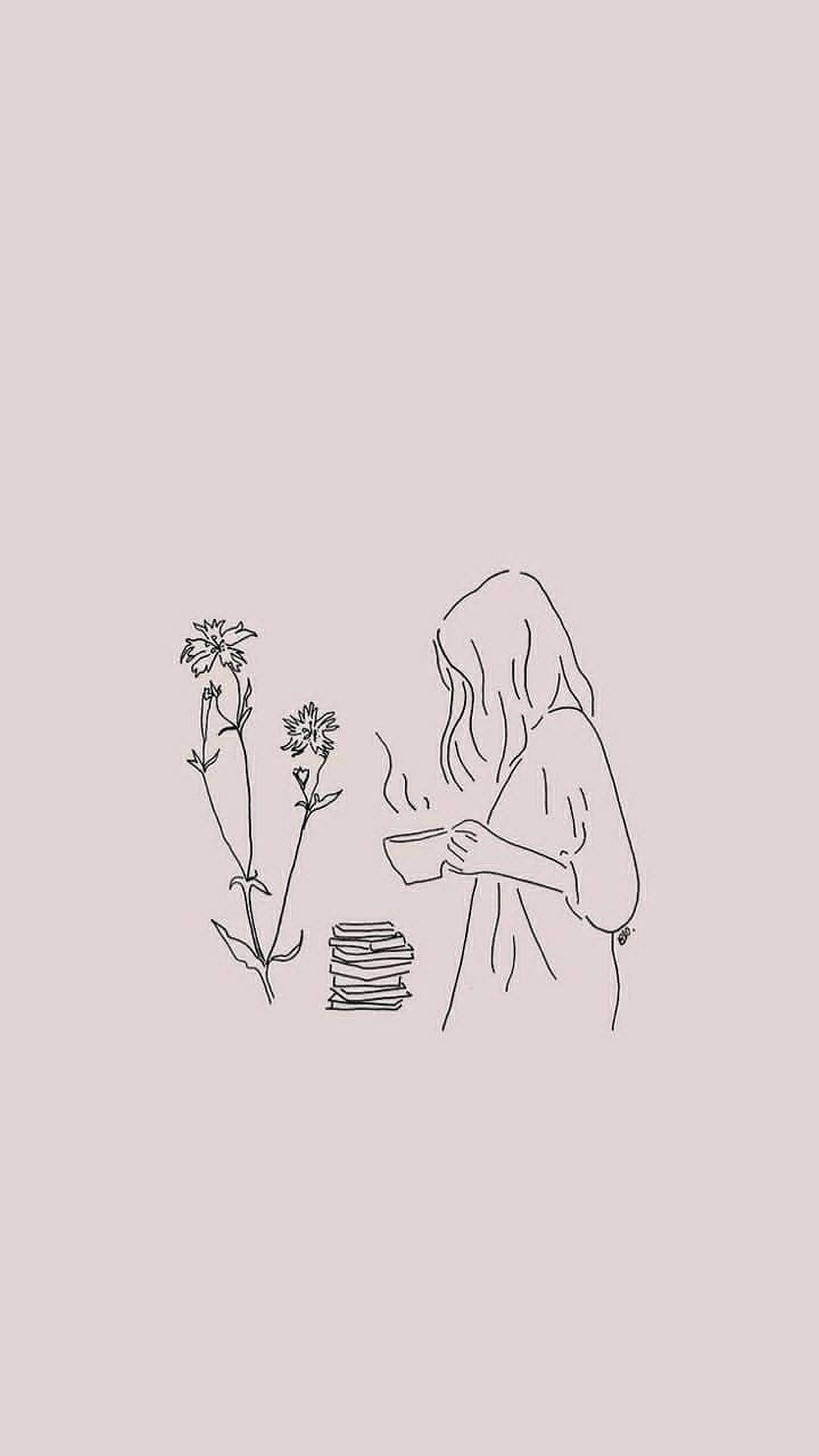Sining ng Balangkas ng Aesthetic na Babae Wallpaper