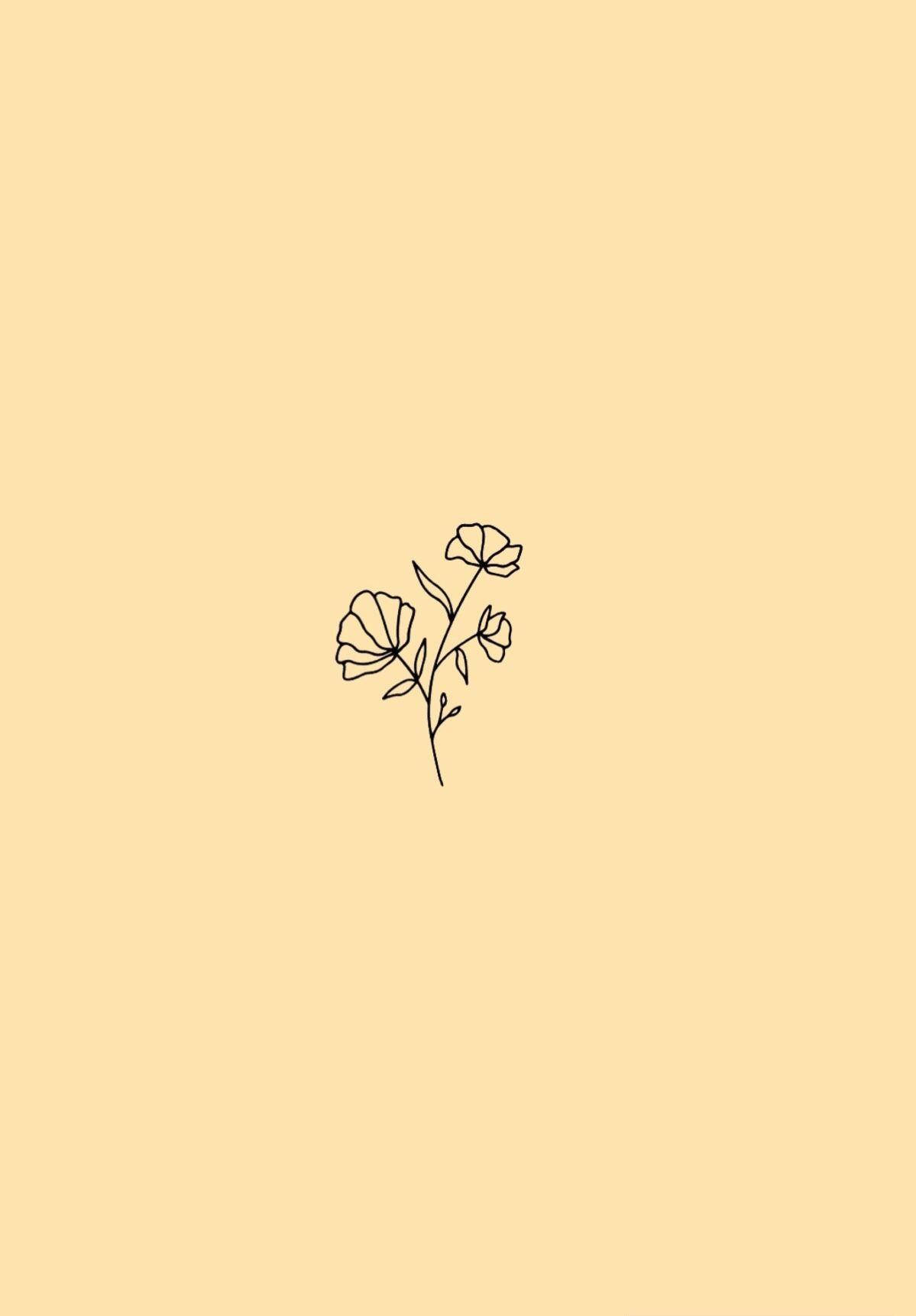 Sining ng Bulaklak na May Minimalist na Estetika Wallpaper