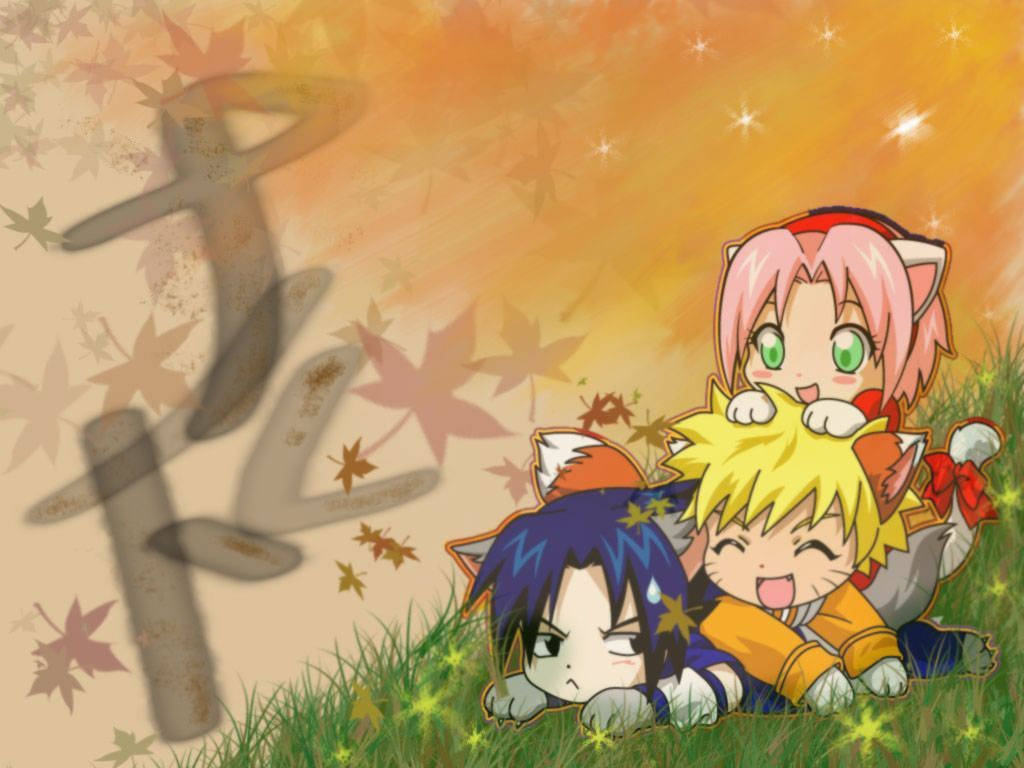 Sining ng Cute Naruto na May Tema ng Taglagas Wallpaper