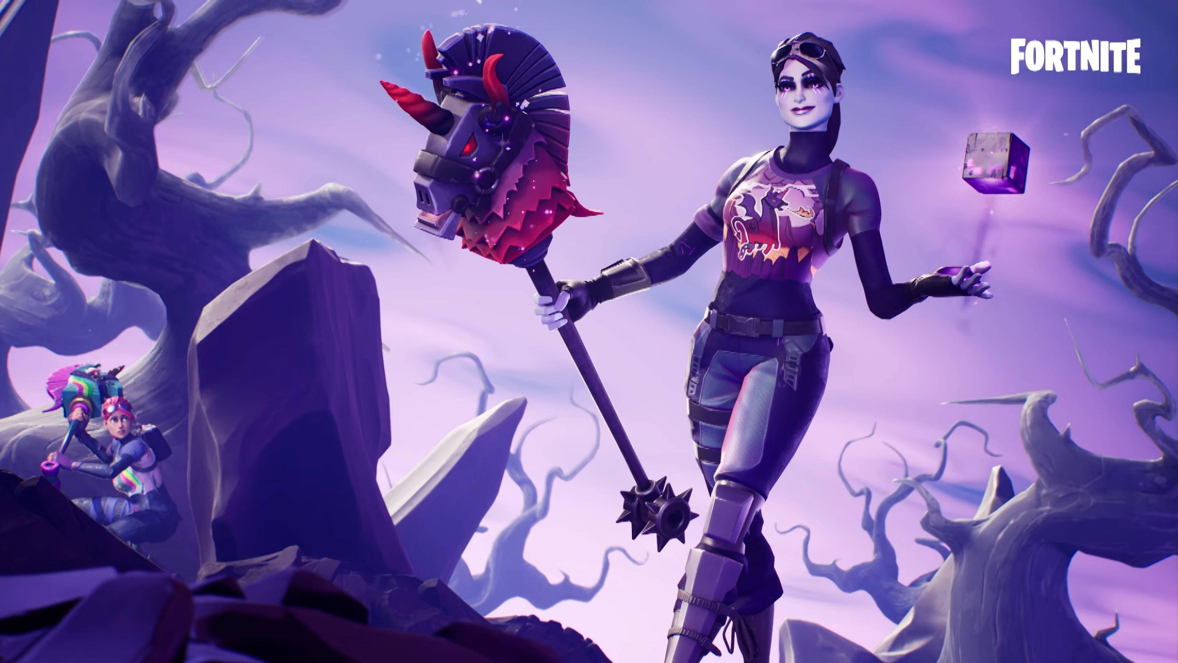 Sining ng Dark Bomber ng Fortnite na Astig at Madilim Wallpaper