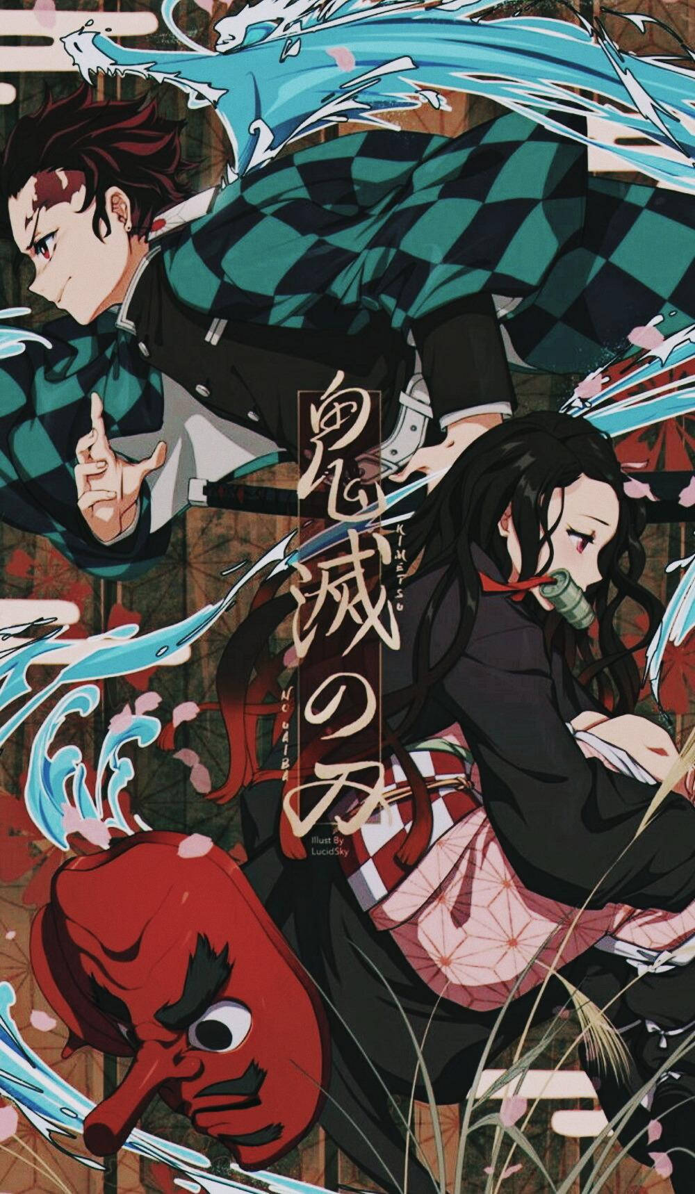 Sining ng Demon Slayer Tanjiro Ika-sampung Anyo Wallpaper