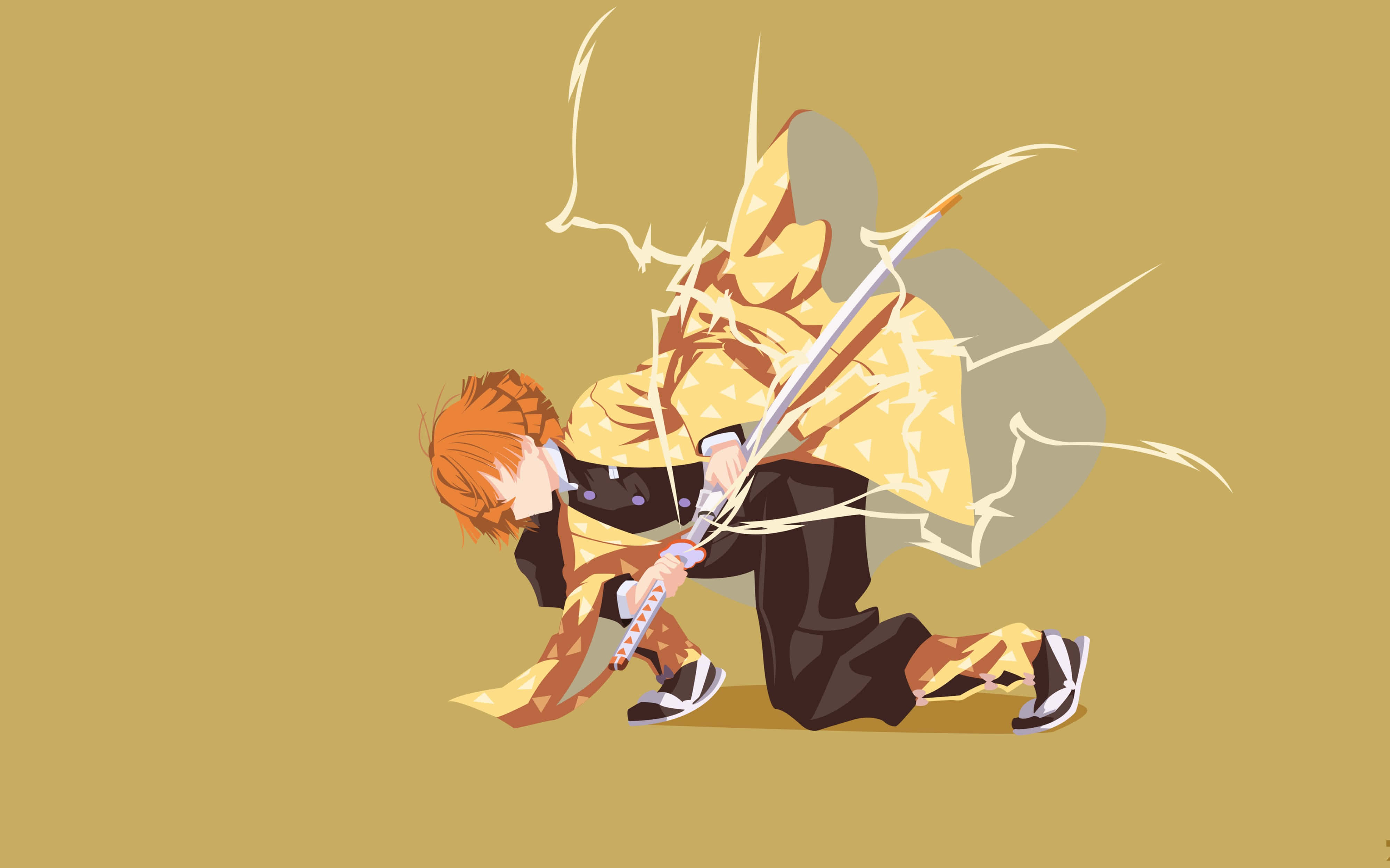 Sining ng Demon Slayer Zenitsu 4K Wallpaper