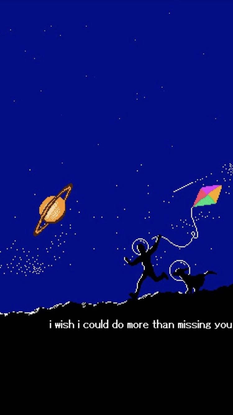 Sining ng Eight-Bit na Estetika ng Kalawakan Wallpaper