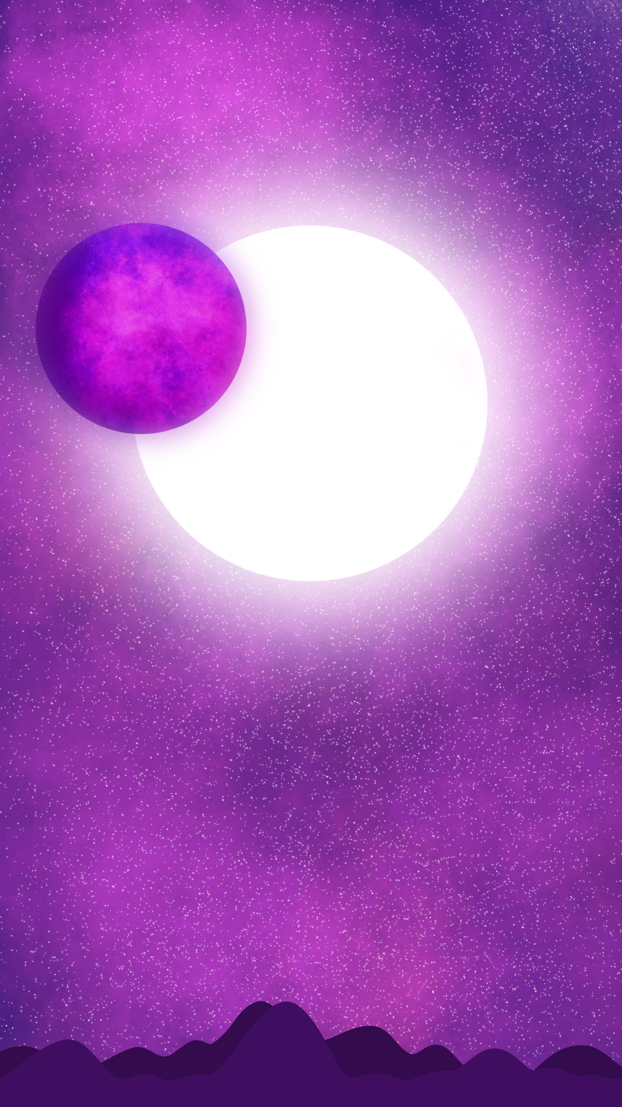 Sining ng Eklipse na Aesthetic na Lila Madilim Wallpaper