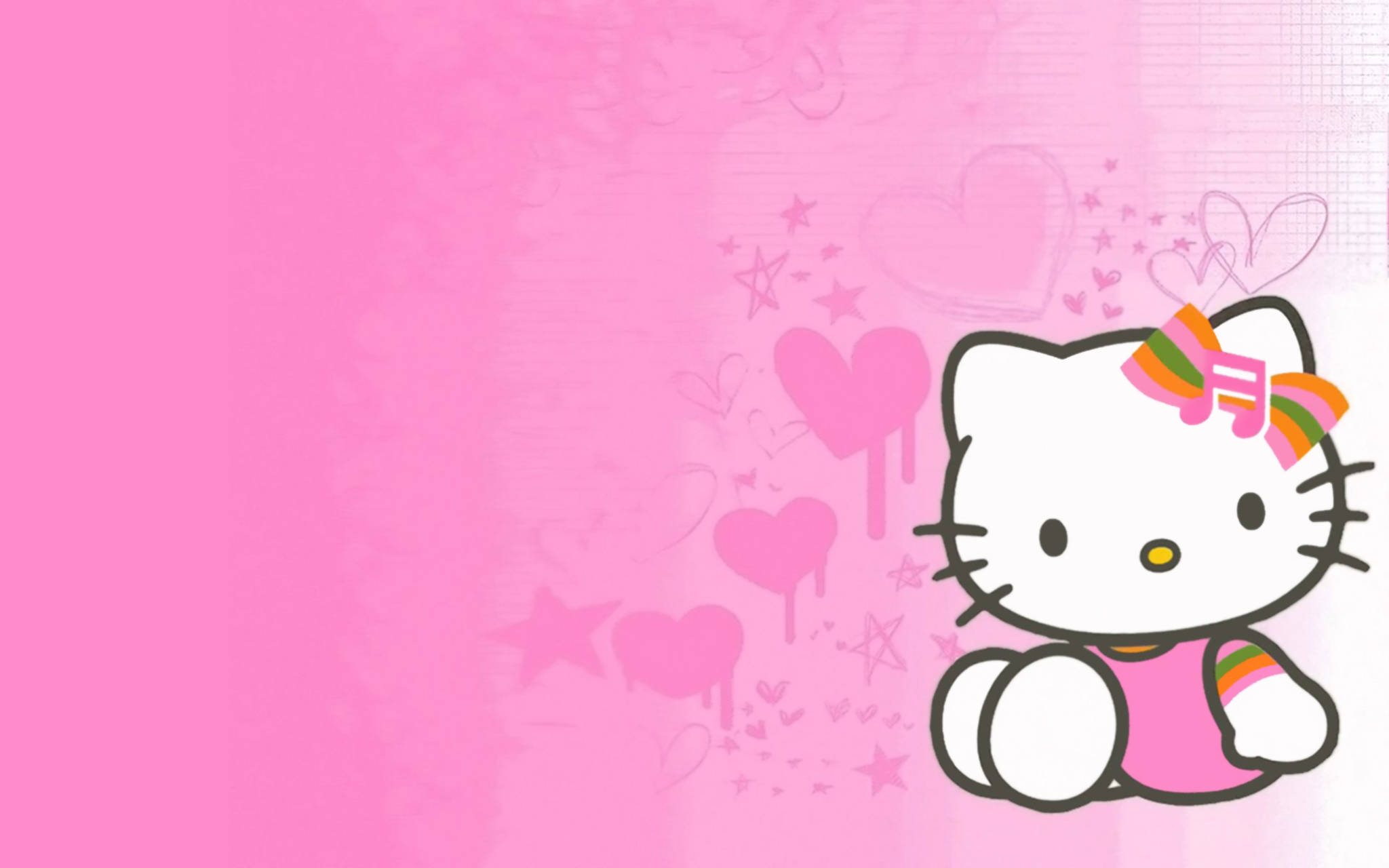 Sining ng Hello Kitty na Pink at Cute Wallpaper