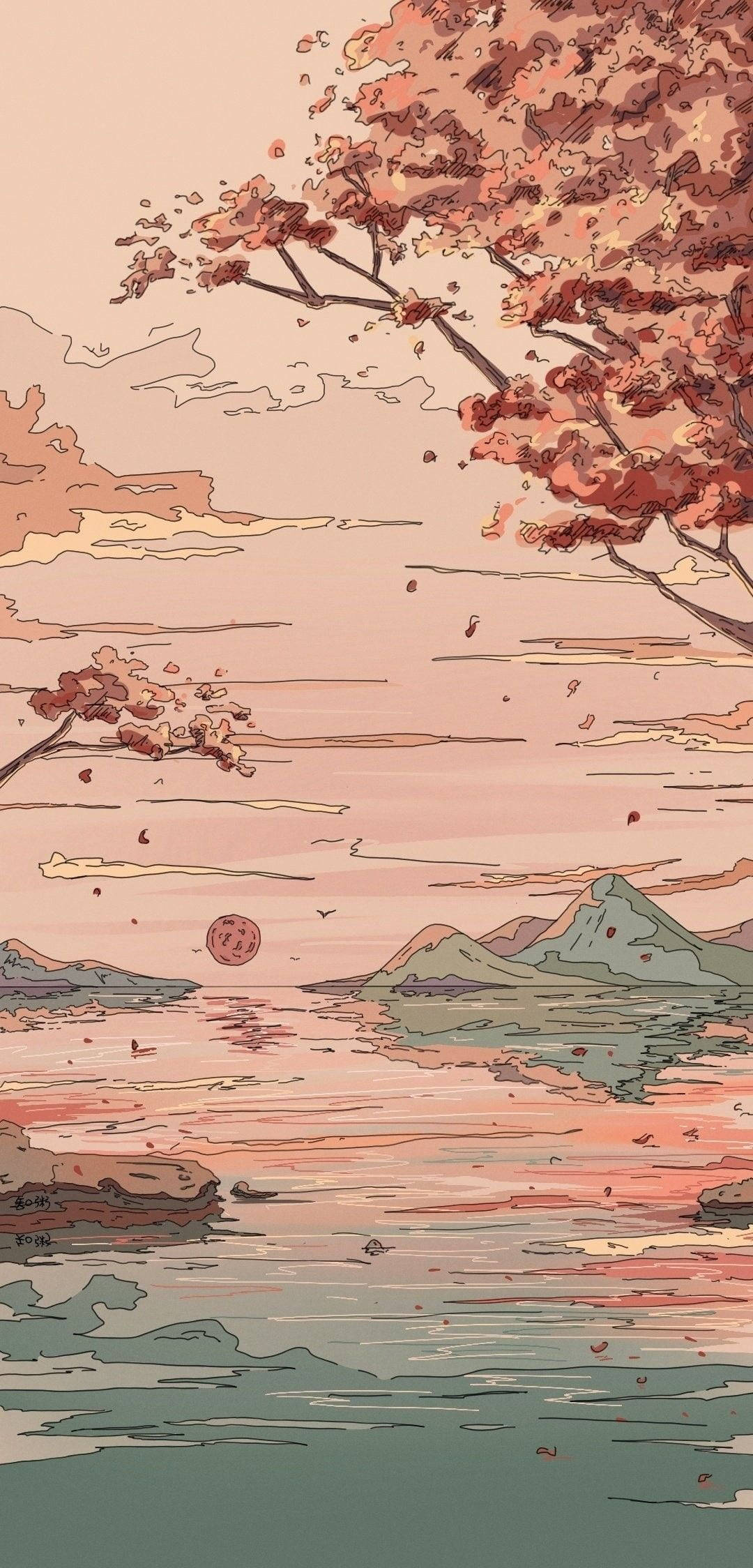 Sining ng Kalikasan na Malambot at Aesthetic Wallpaper