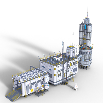Sining ng Konsepto ng Lunar Base Wallpaper