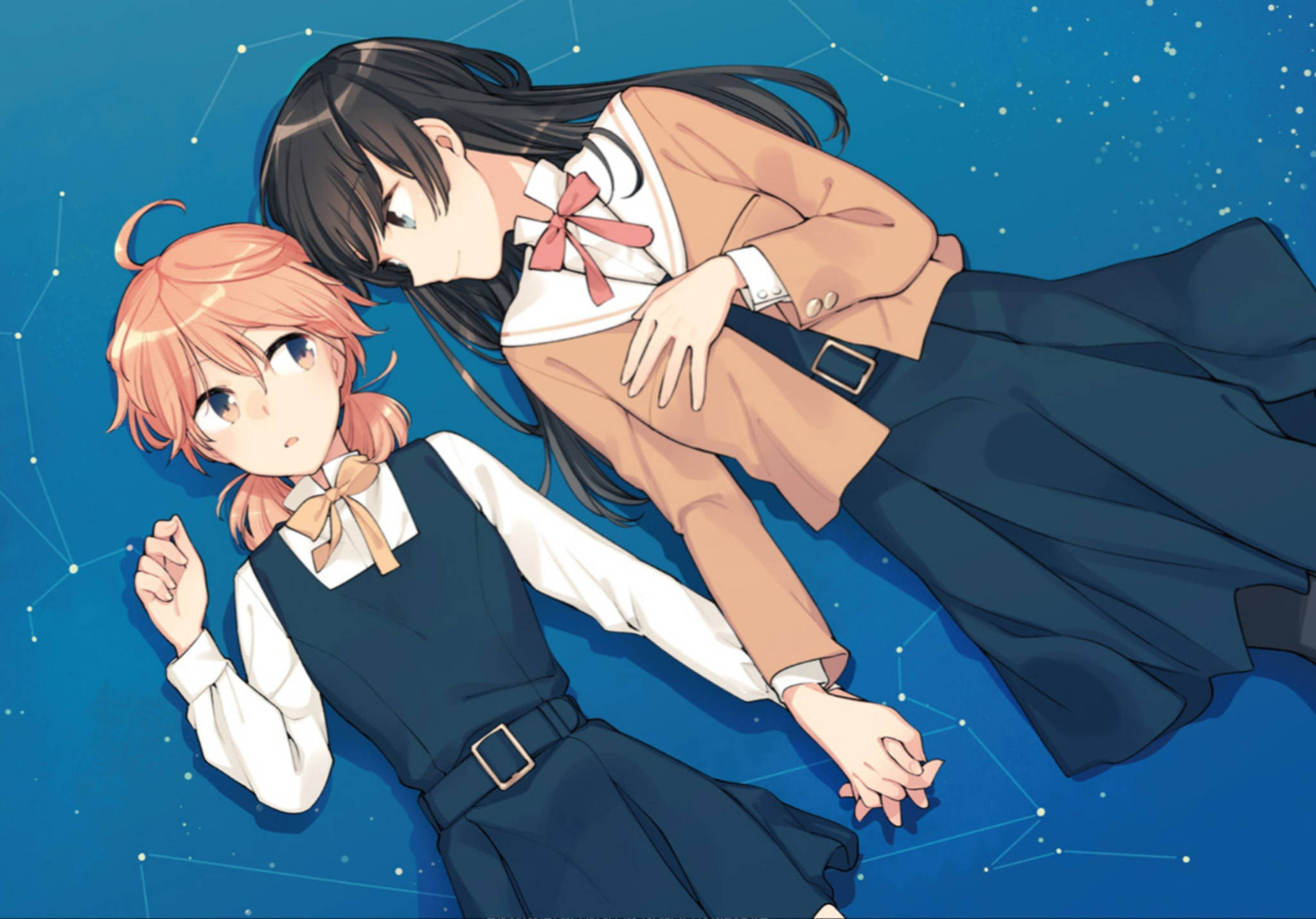 Sining ng Konstelasyon ng mga Lesbian na Anime Wallpaper