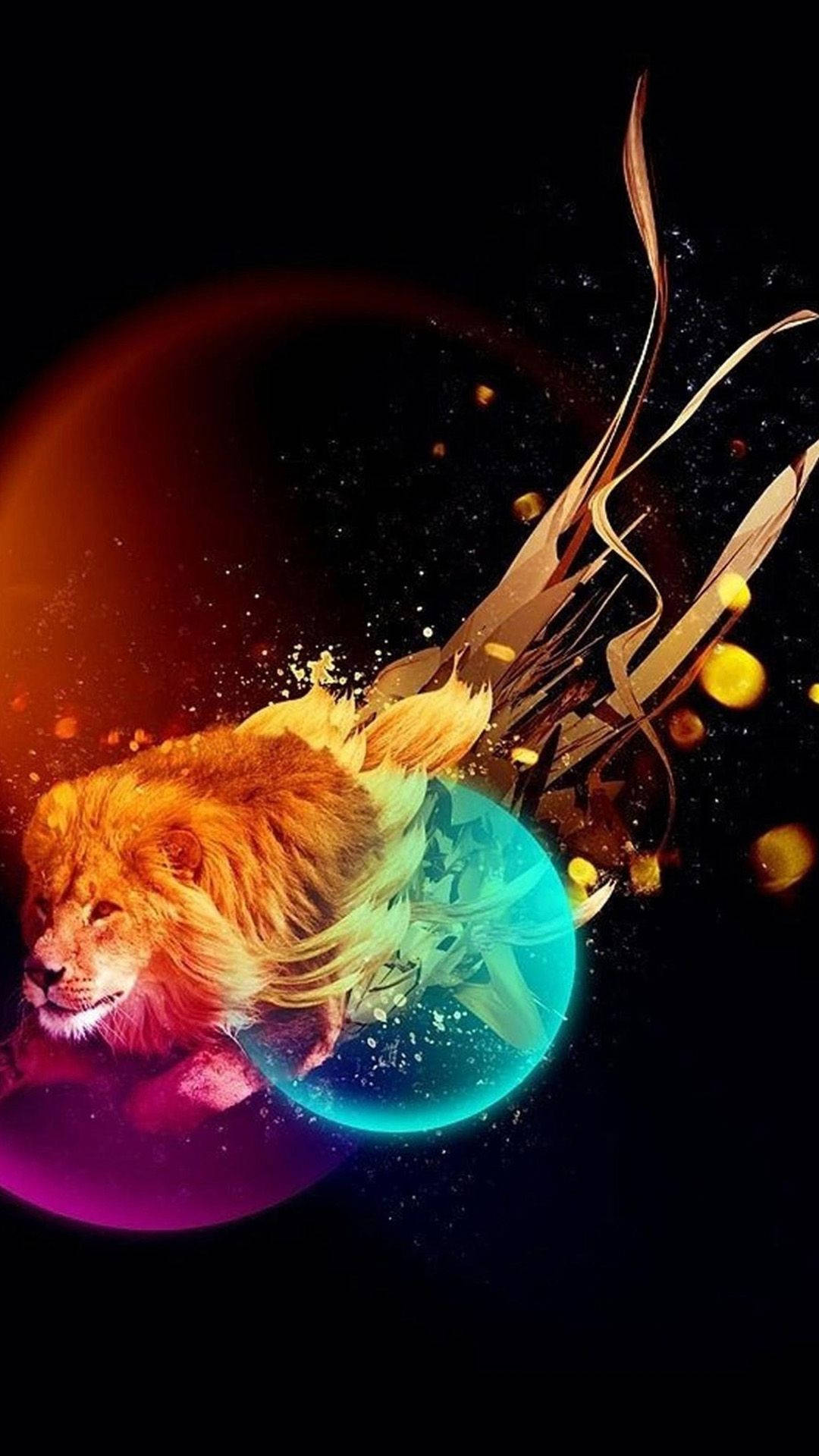 Sining ng Lion Galaxy Abstract Wallpaper