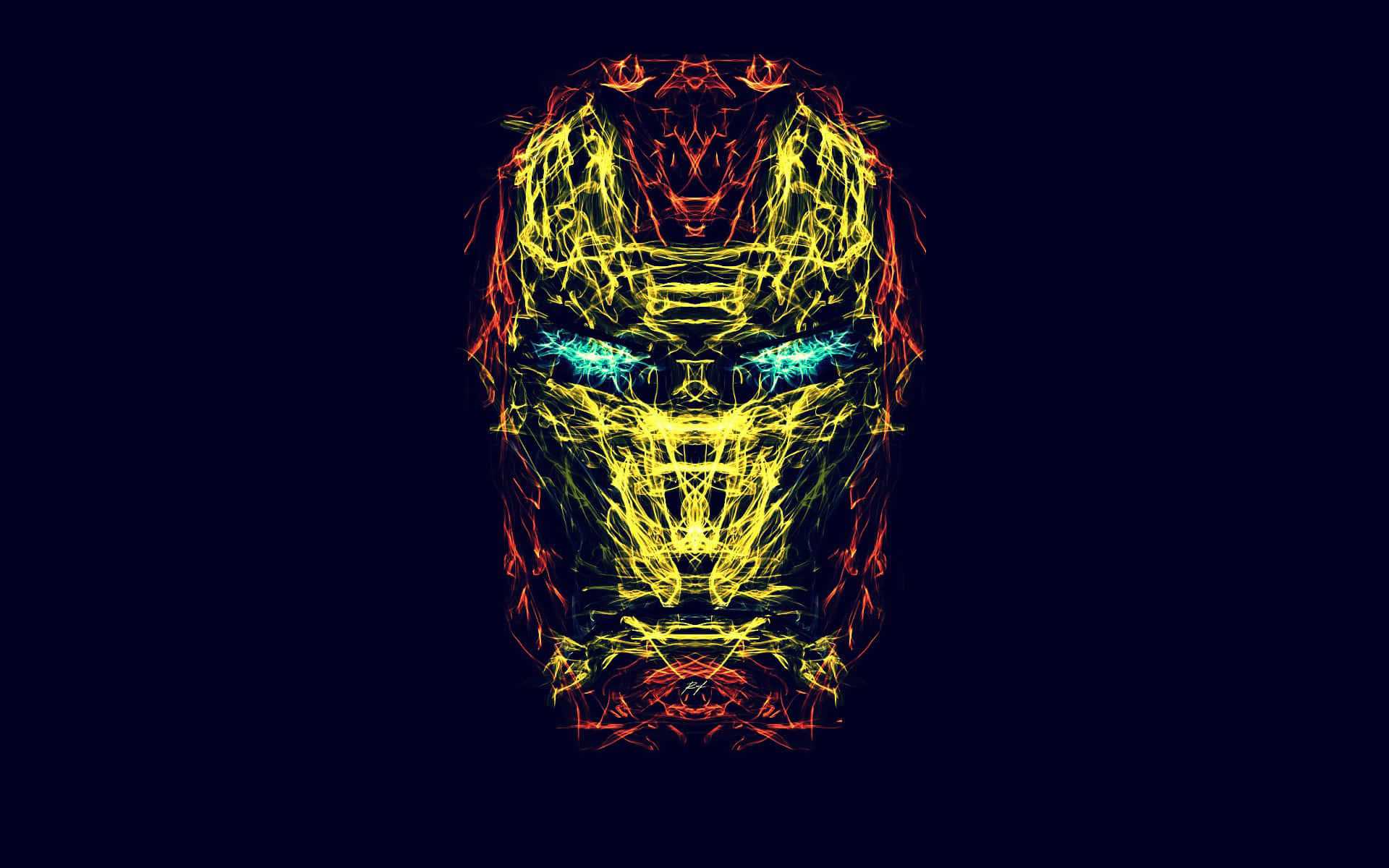 Sining ng Liwanag ng Iron Man sa Itim na Larawan Wallpaper