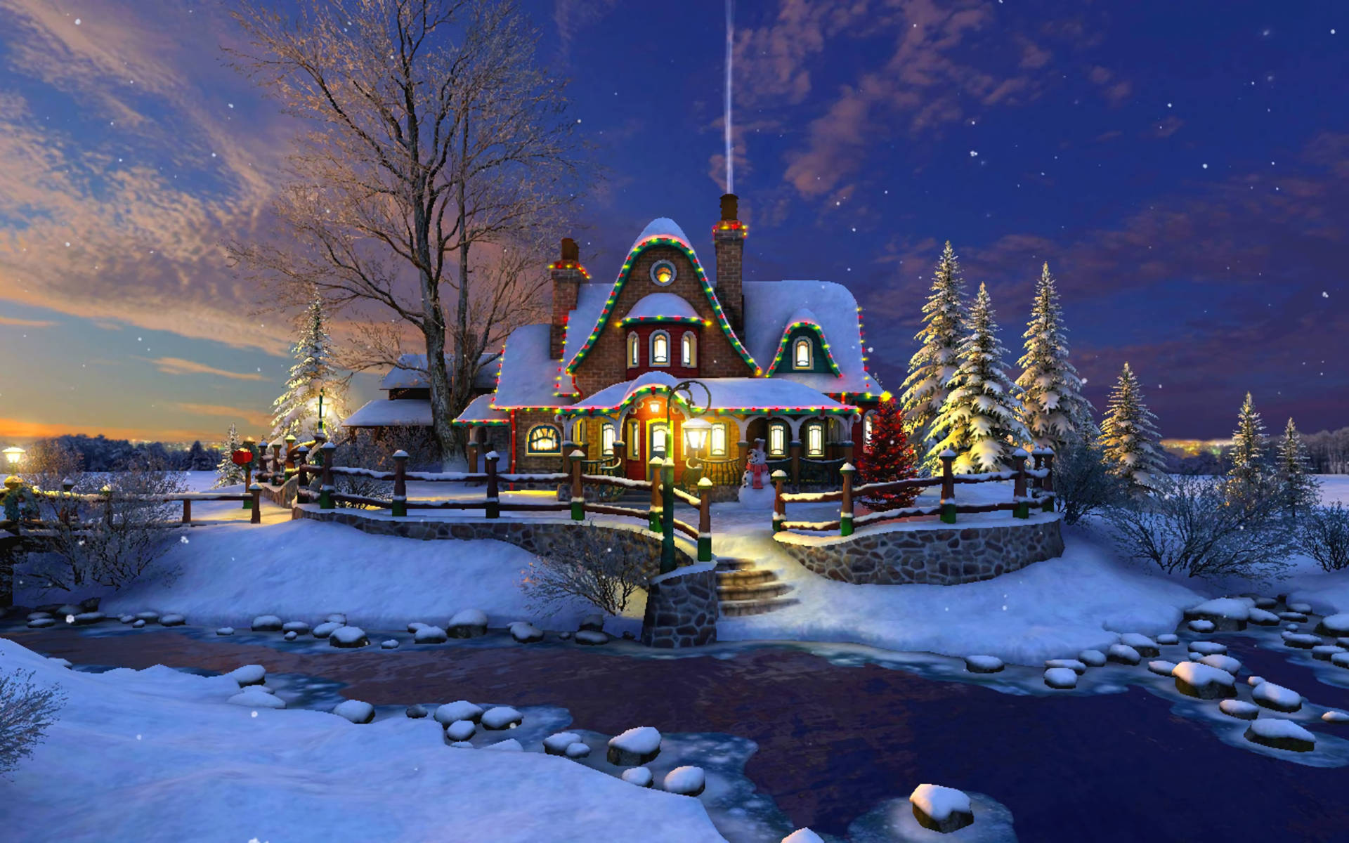 Sining ng Magandang Bahay Pasko Wallpaper