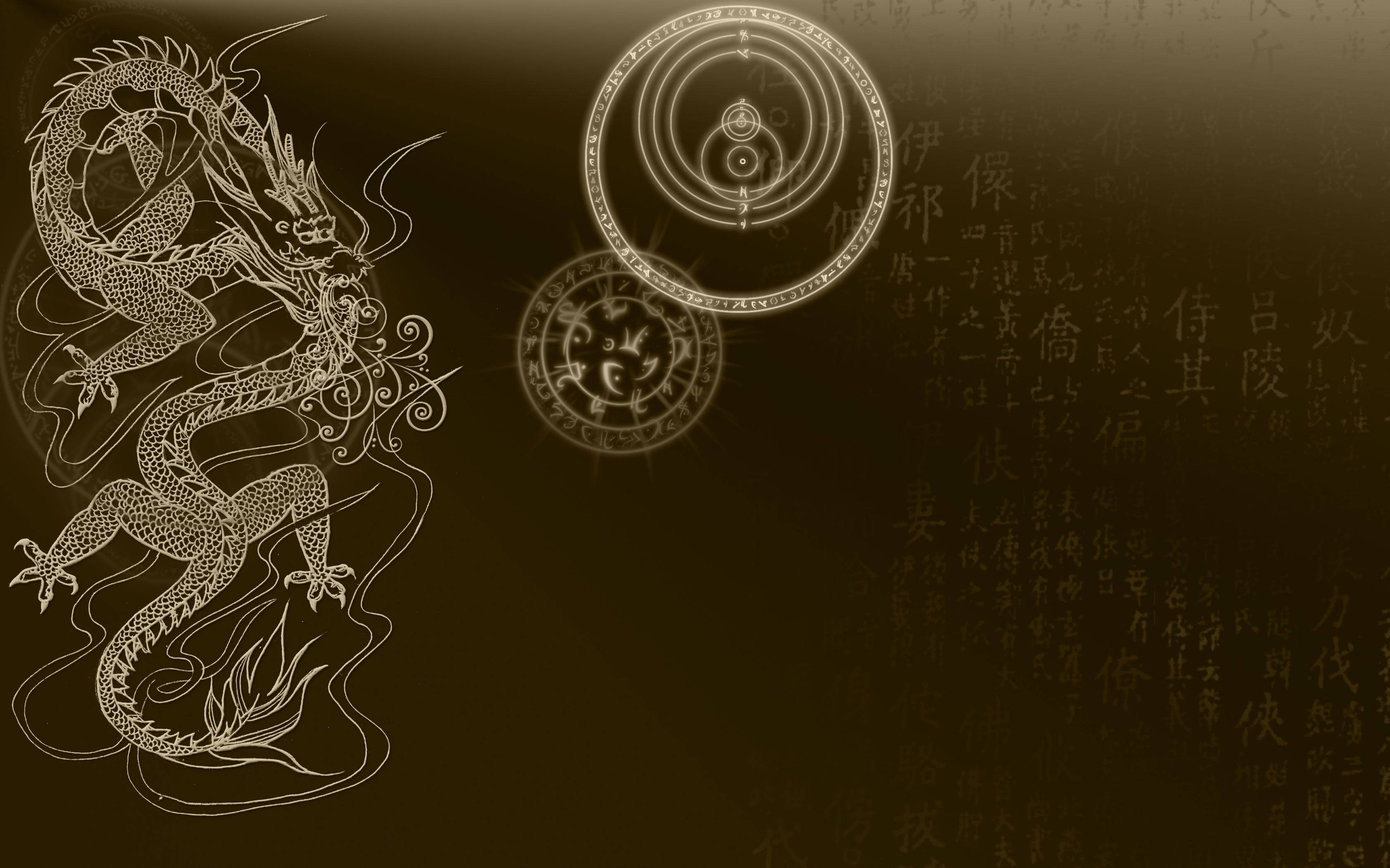 Sining ng Makapangyarihang Japanese Dragon sa PC Screen Wallpaper