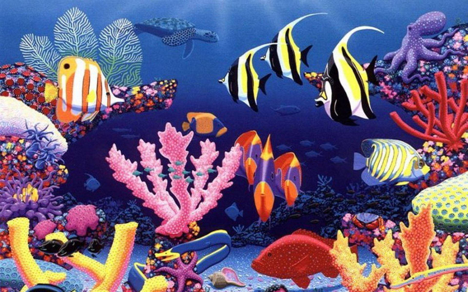 Sining ng mga Astig at Astig na Isda Wallpaper