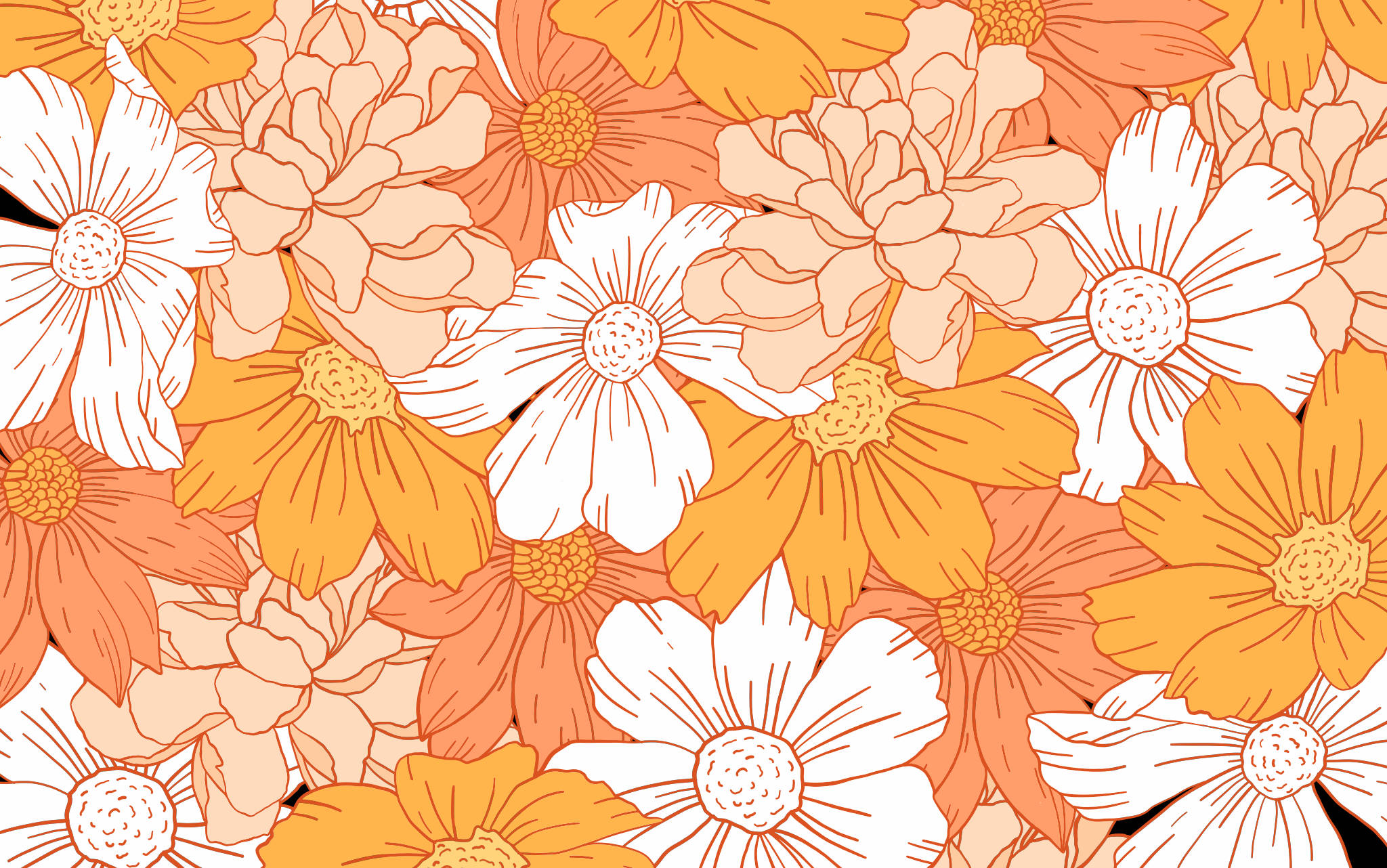 Sining ng mga Bulaklak na Aesthetic para sa Desktop Wallpaper