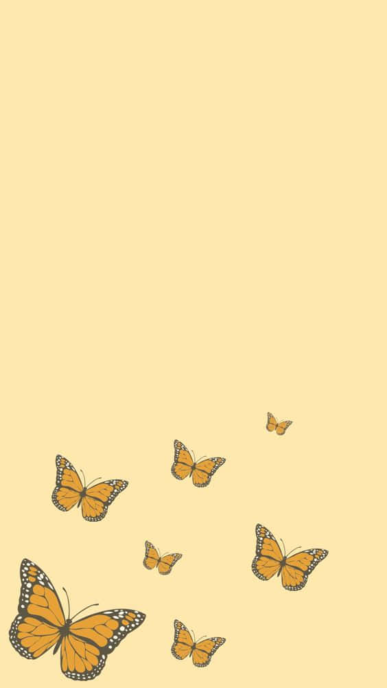 Sining ng Mga Cute na Dilaw na Paru-paro Wallpaper