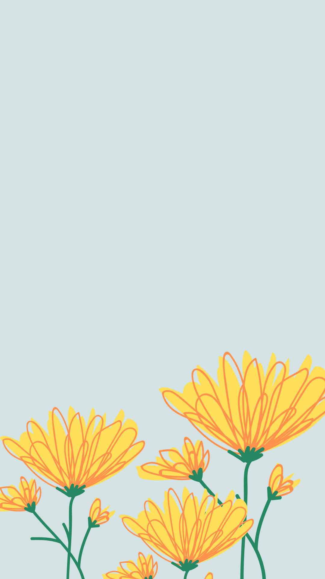 Sining ng Mga Nakatutuwang Bulaklak ng Tagsibol na Dilaw Wallpaper