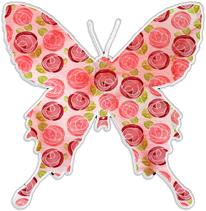 Sining ng Paruparo na may Disenyong Bulaklak Wallpaper